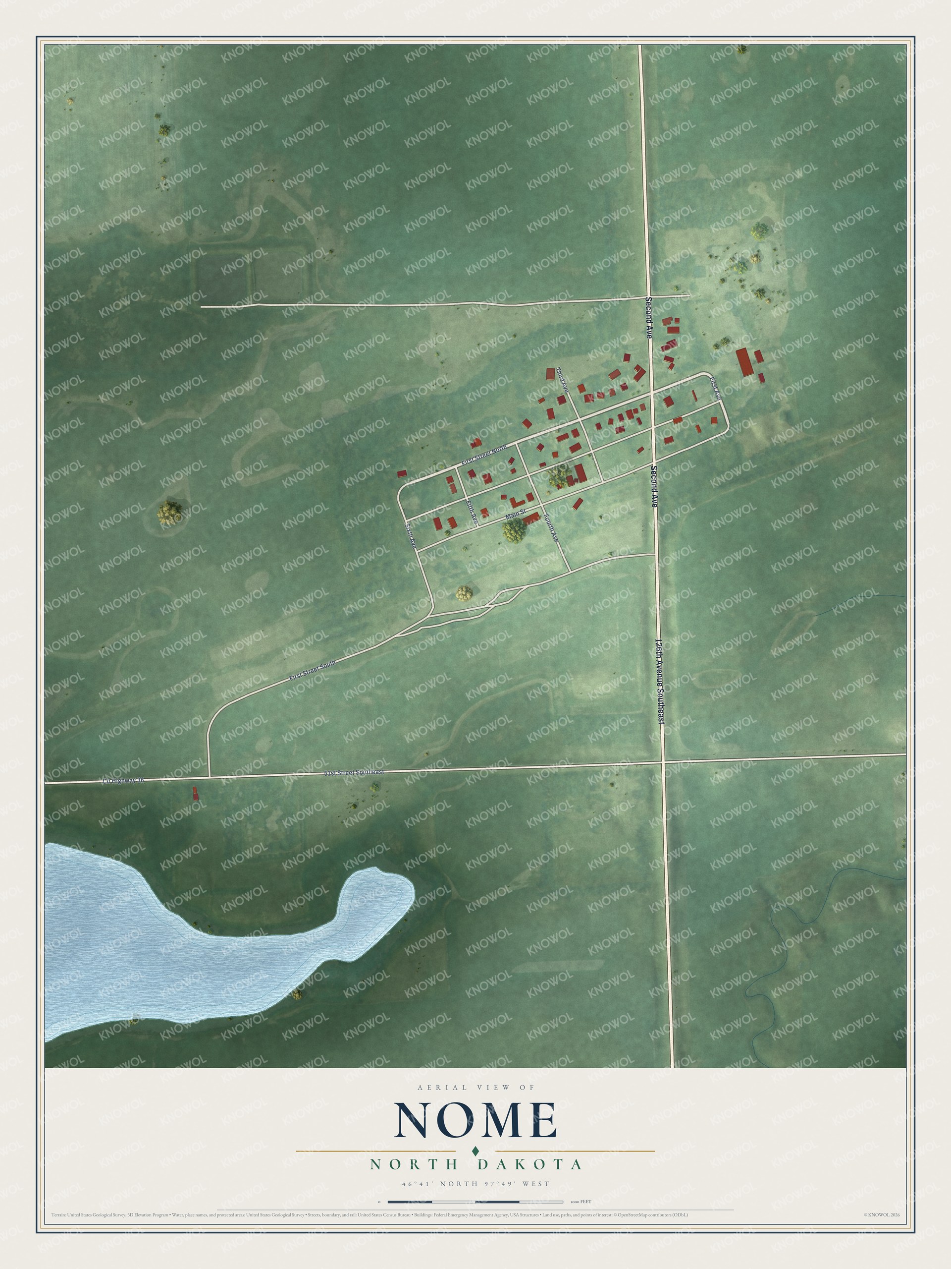Watermarked full-map preview of Nome, North Dakota