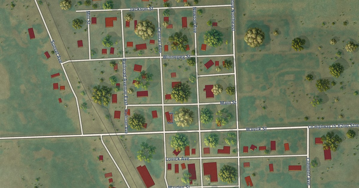 Map of Pisek, North Dakota in 2026