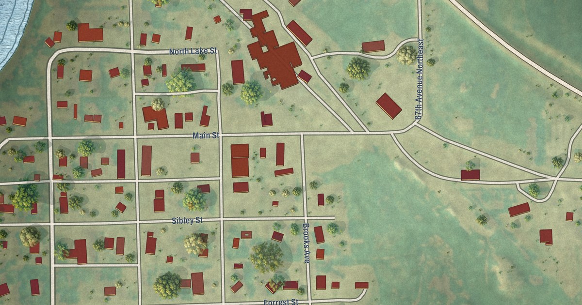 Map of Rocklake, North Dakota in 2026