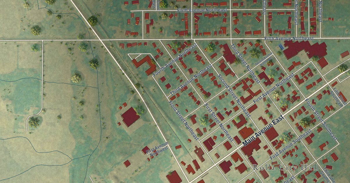 Map of Rolla, North Dakota in 2026