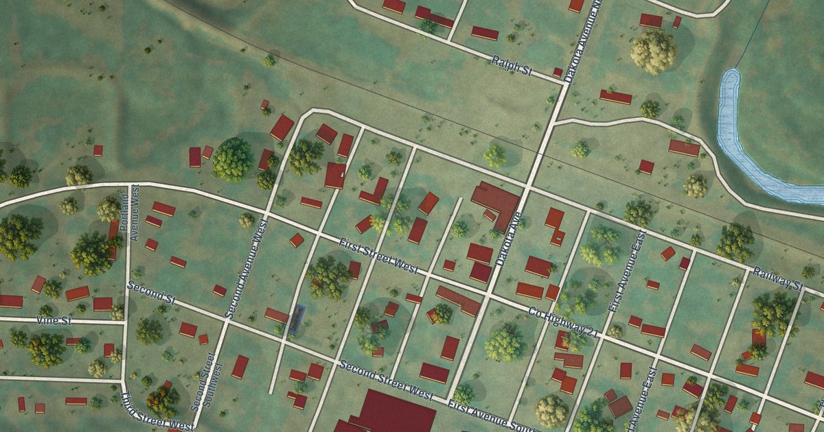 Map of Sawyer, North Dakota in 2026