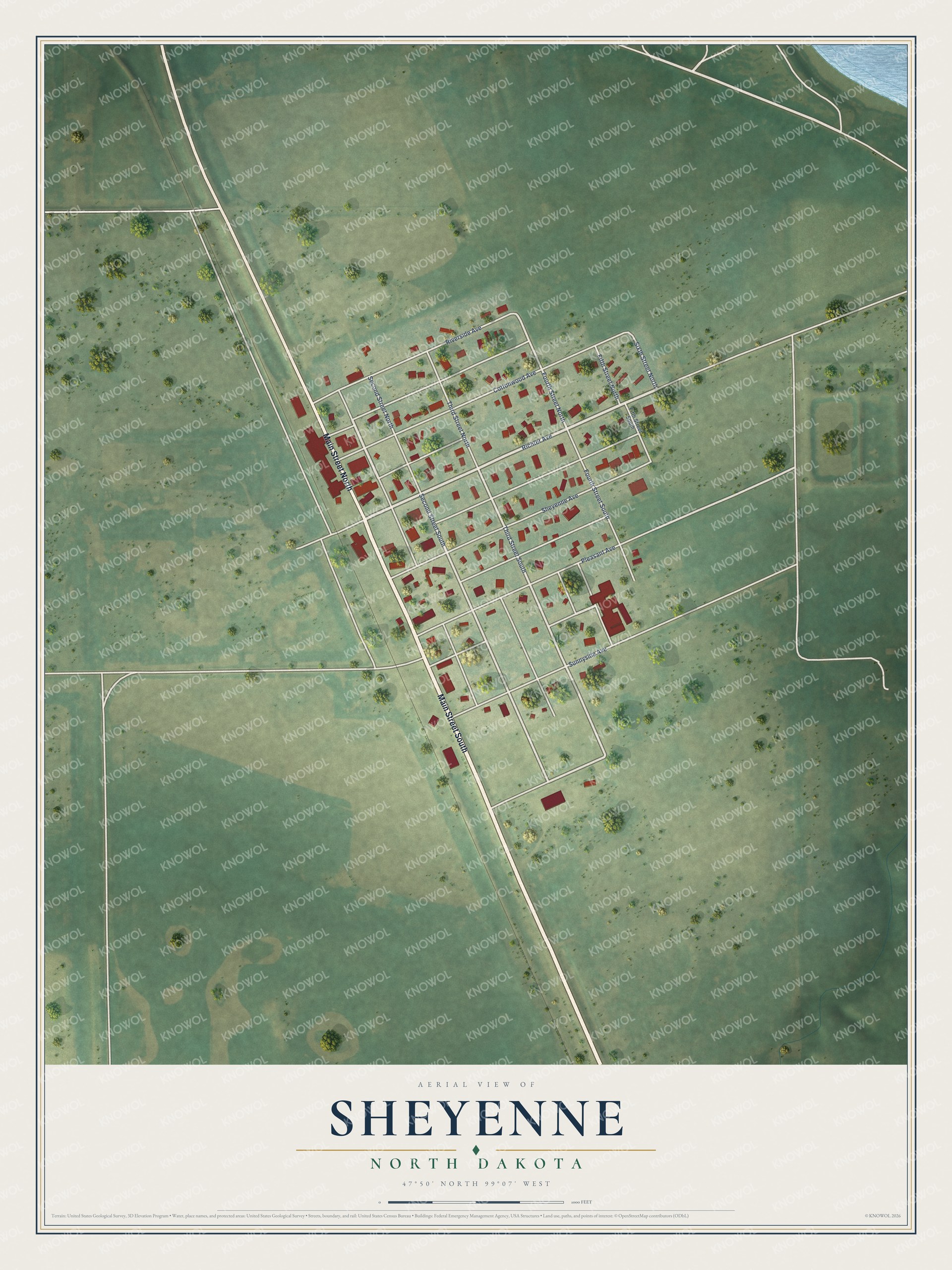 Watermarked full-map preview of Sheyenne, North Dakota