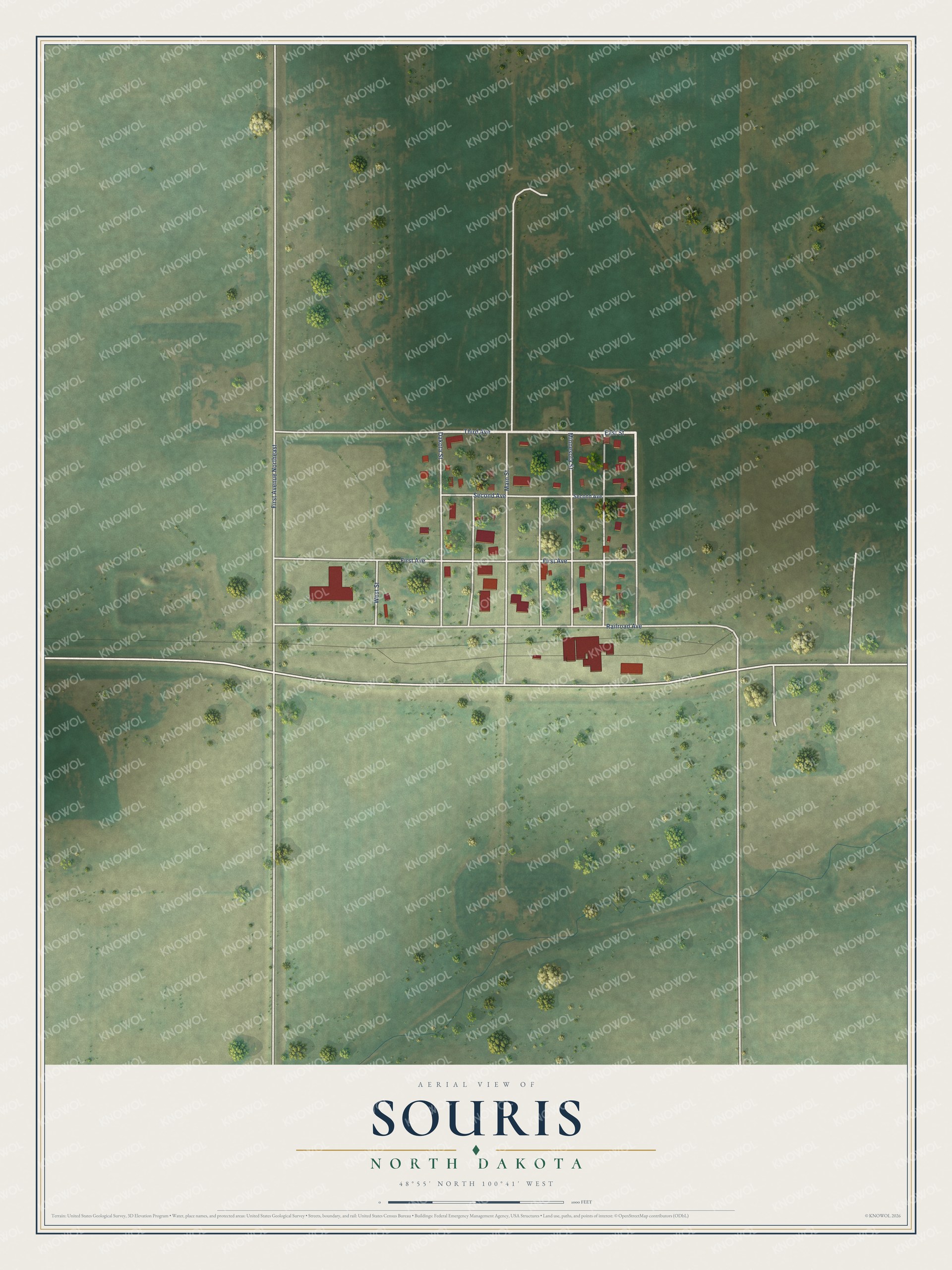 Watermarked full-map preview of Souris, North Dakota