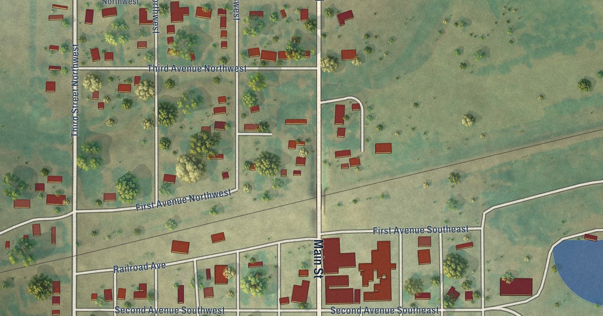 Map of Towner, North Dakota in 2026