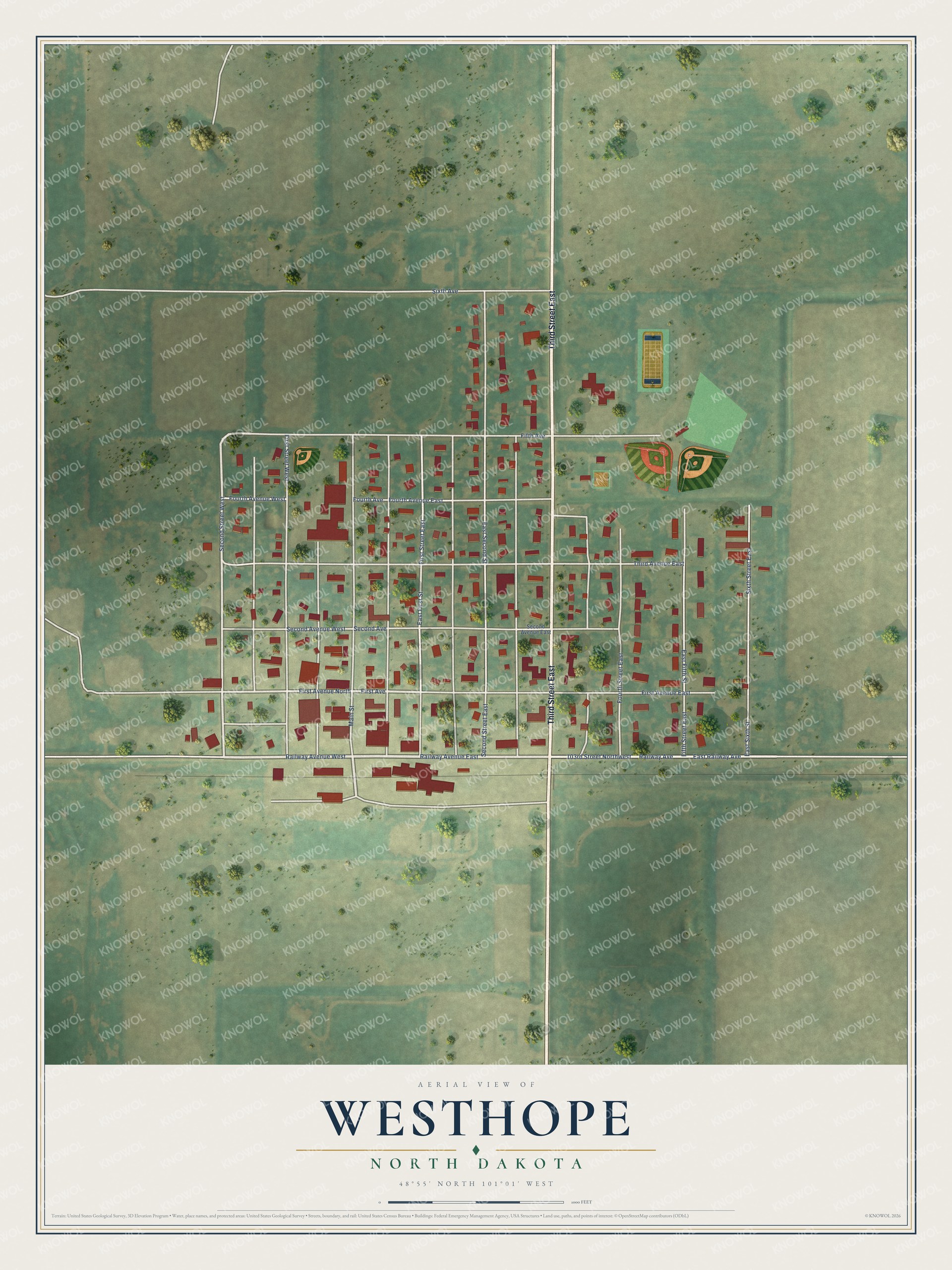 Watermarked full-map preview of Westhope, North Dakota
