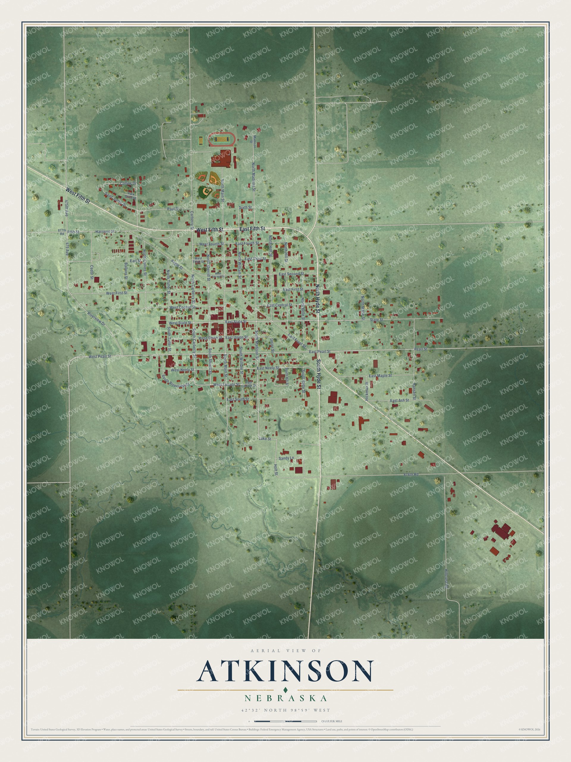 Watermarked full-map preview of Atkinson, Nebraska