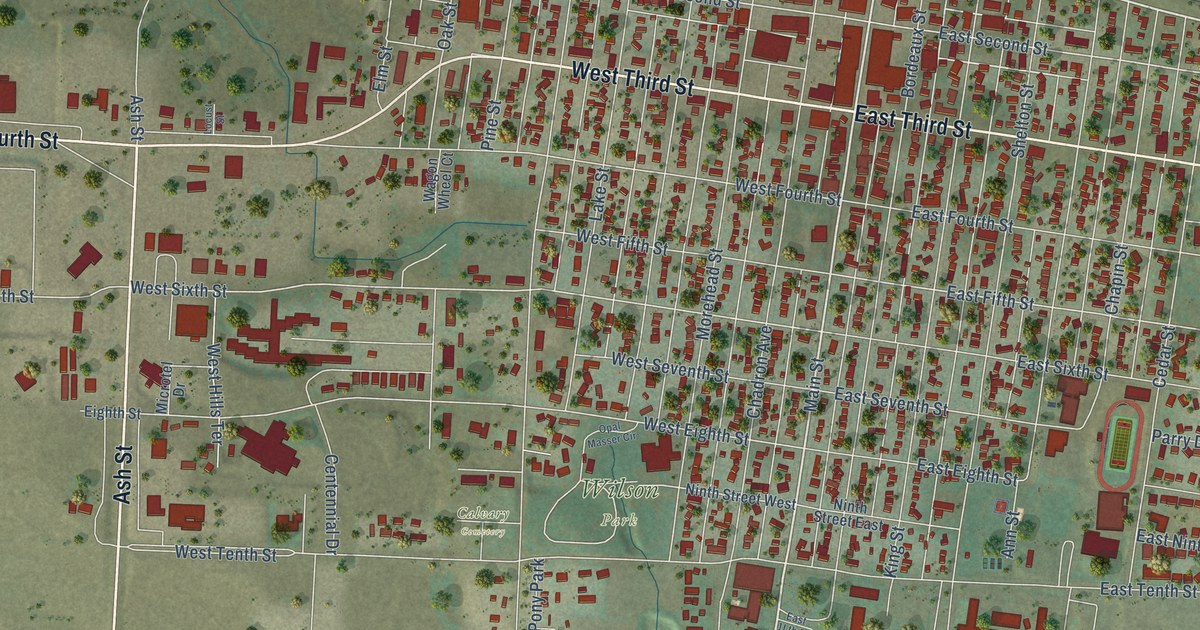 Map of Chadron, Nebraska in 2026