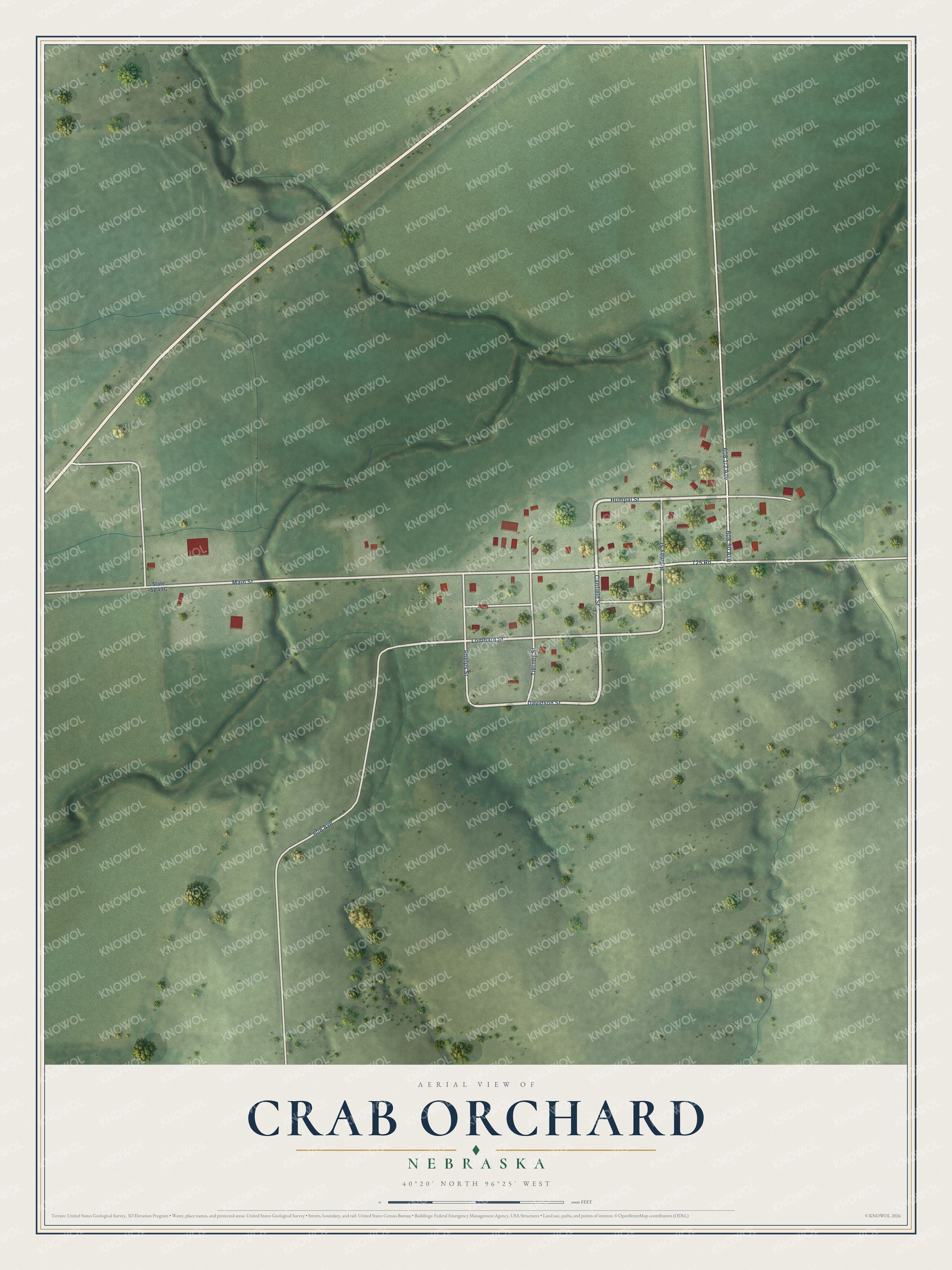Watermarked full-map preview of Crab Orchard, Nebraska