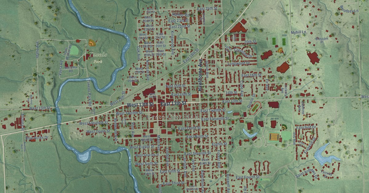 Map of Crete, Nebraska in 2026