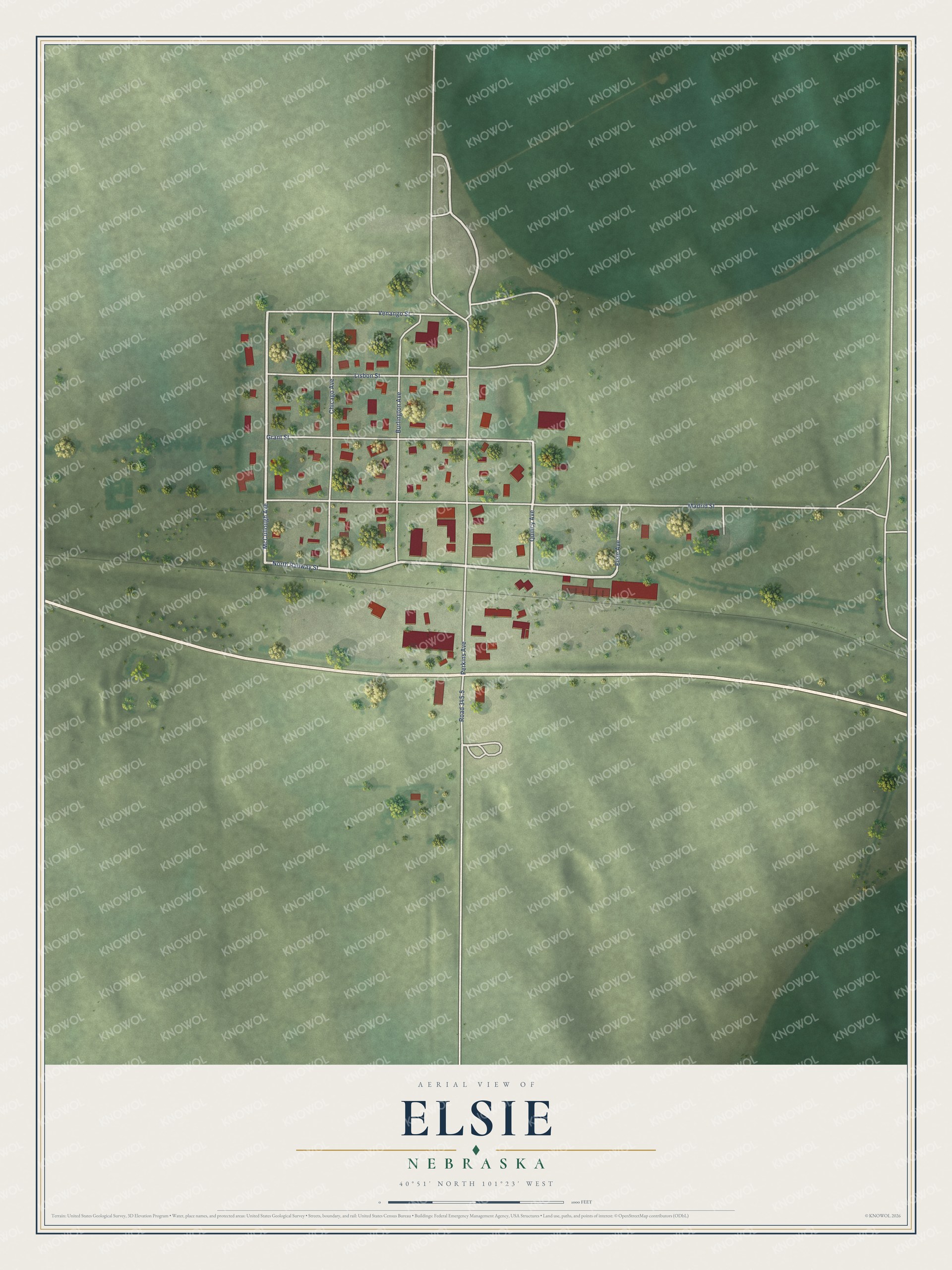 Watermarked full-map preview of Elsie, Nebraska