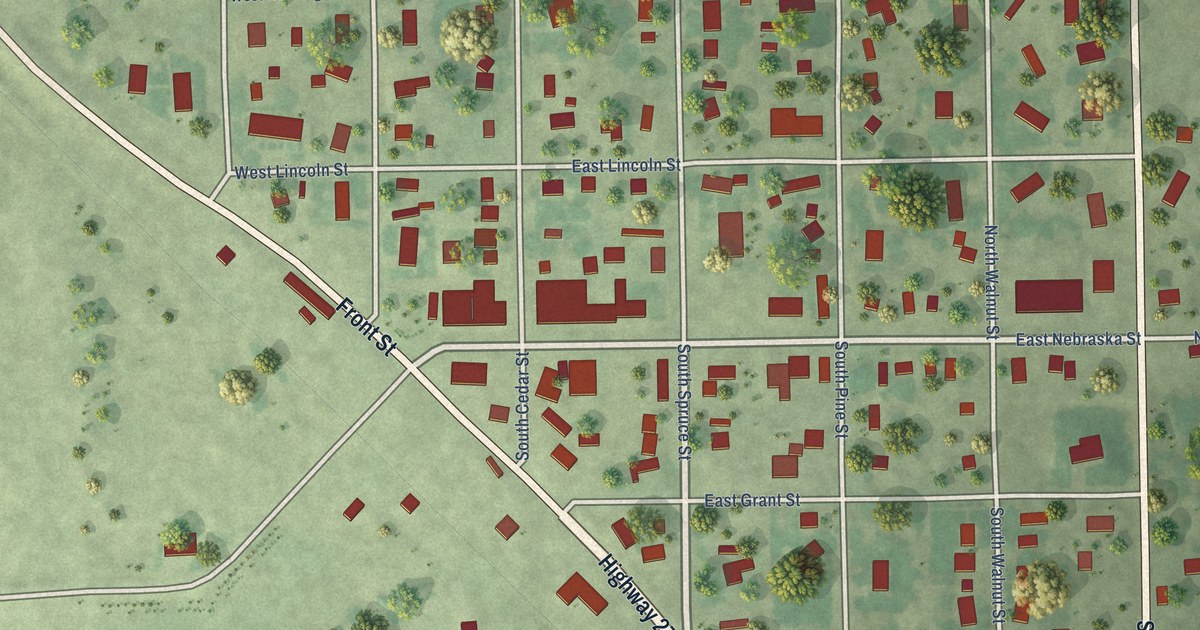 Map of Ewing, Nebraska in 2026