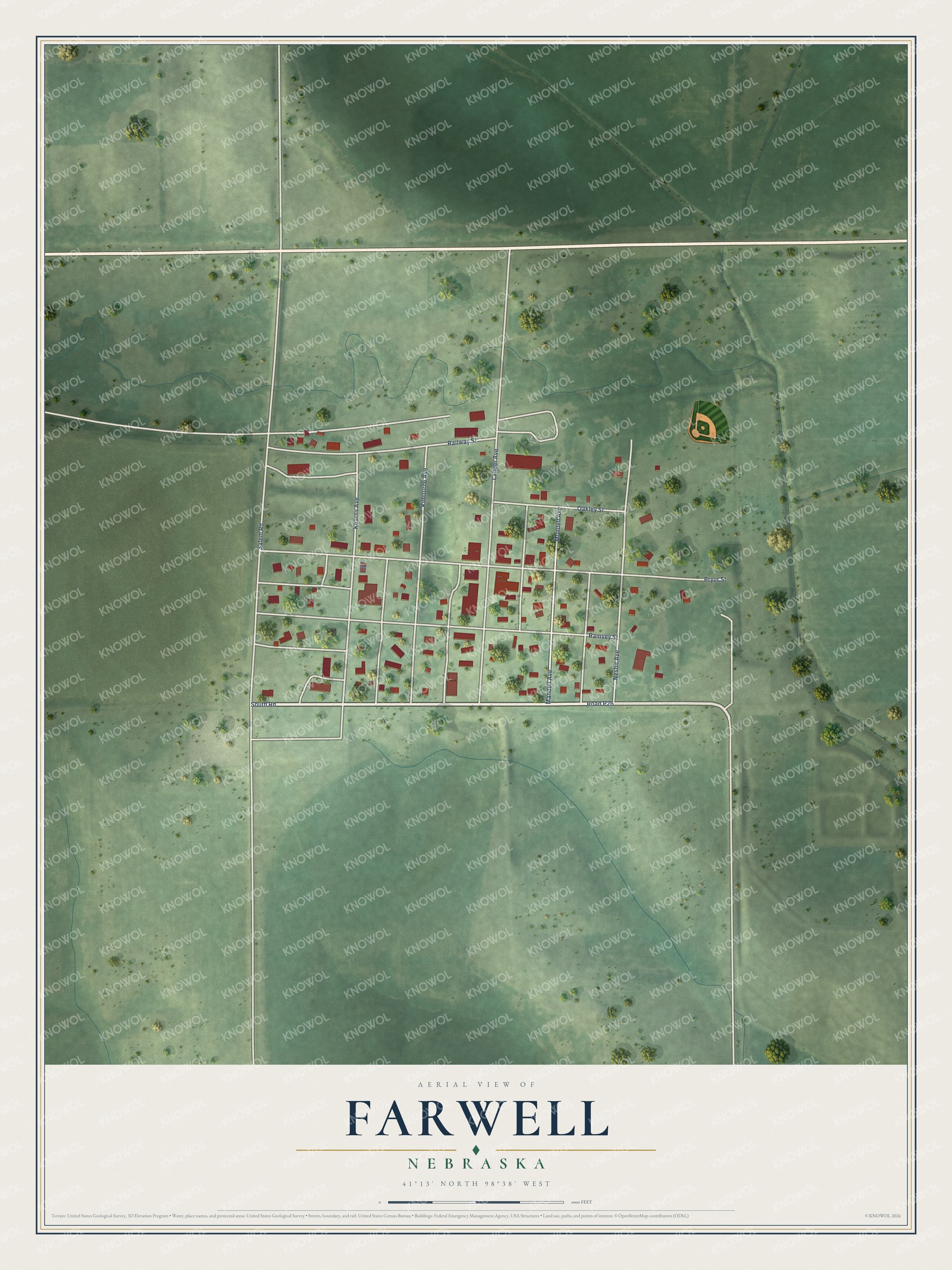 Watermarked full-map preview of Farwell, Nebraska