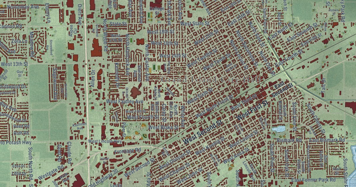 Map of Grand Island, Nebraska in 2026