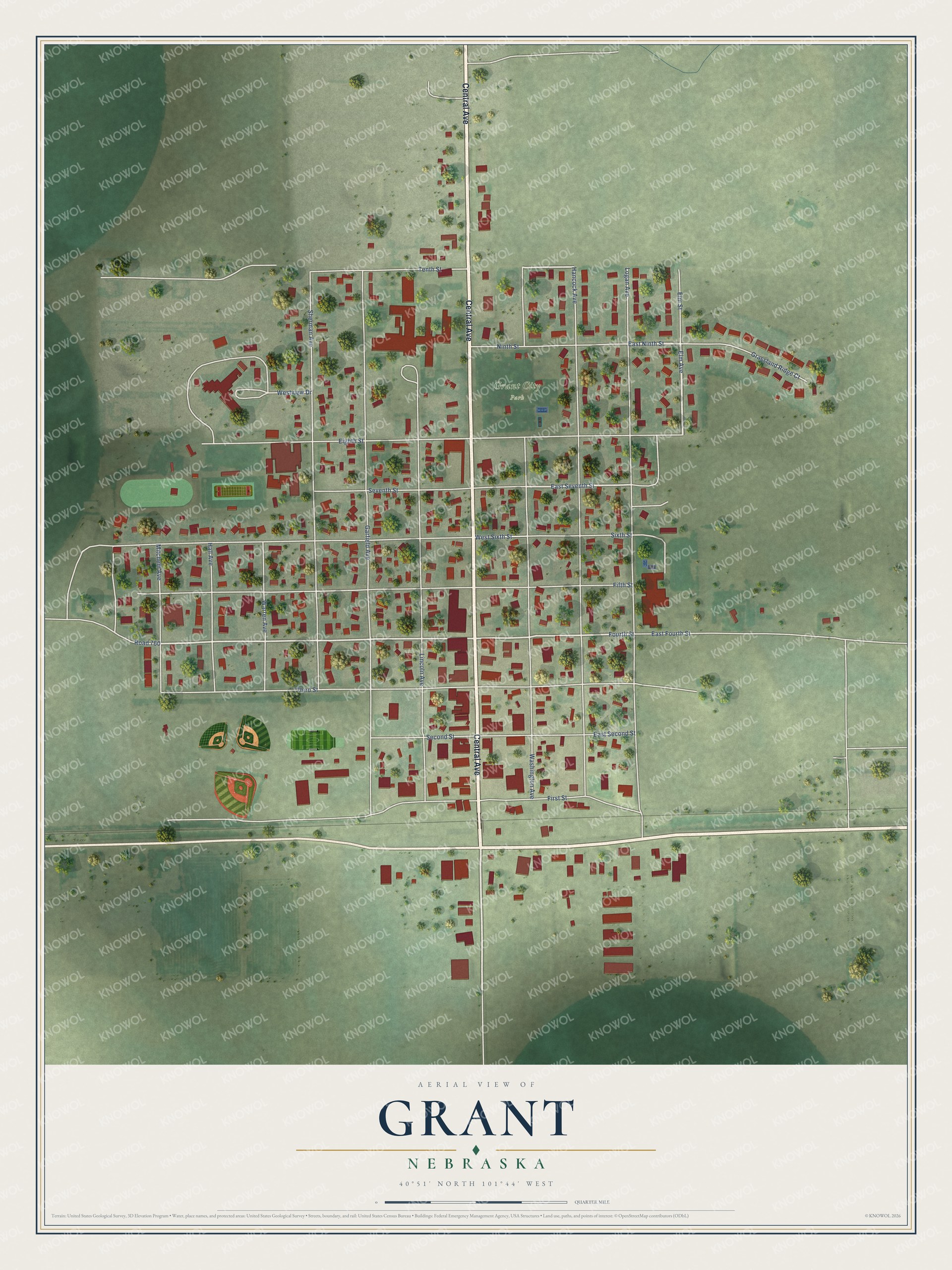 Watermarked full-map preview of Grant, Nebraska