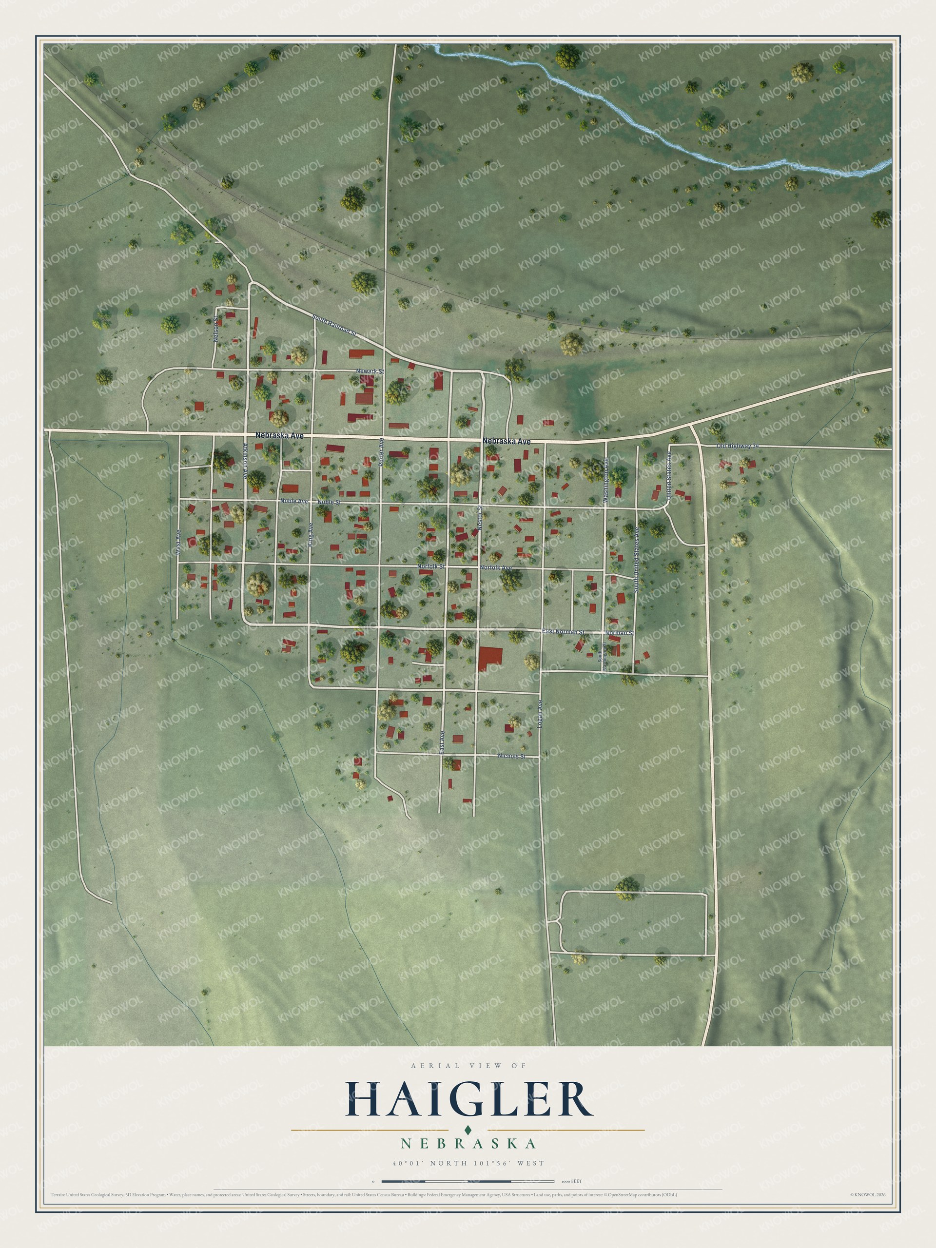 Watermarked full-map preview of Haigler, Nebraska