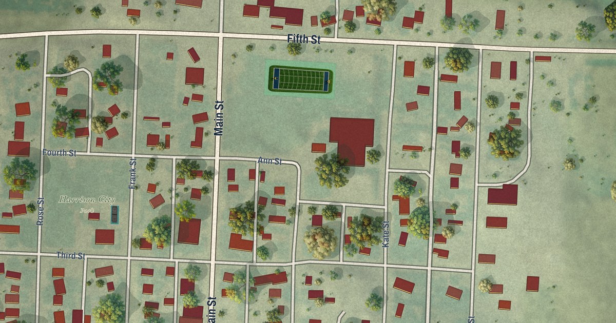Map of Harrison, Nebraska in 2026