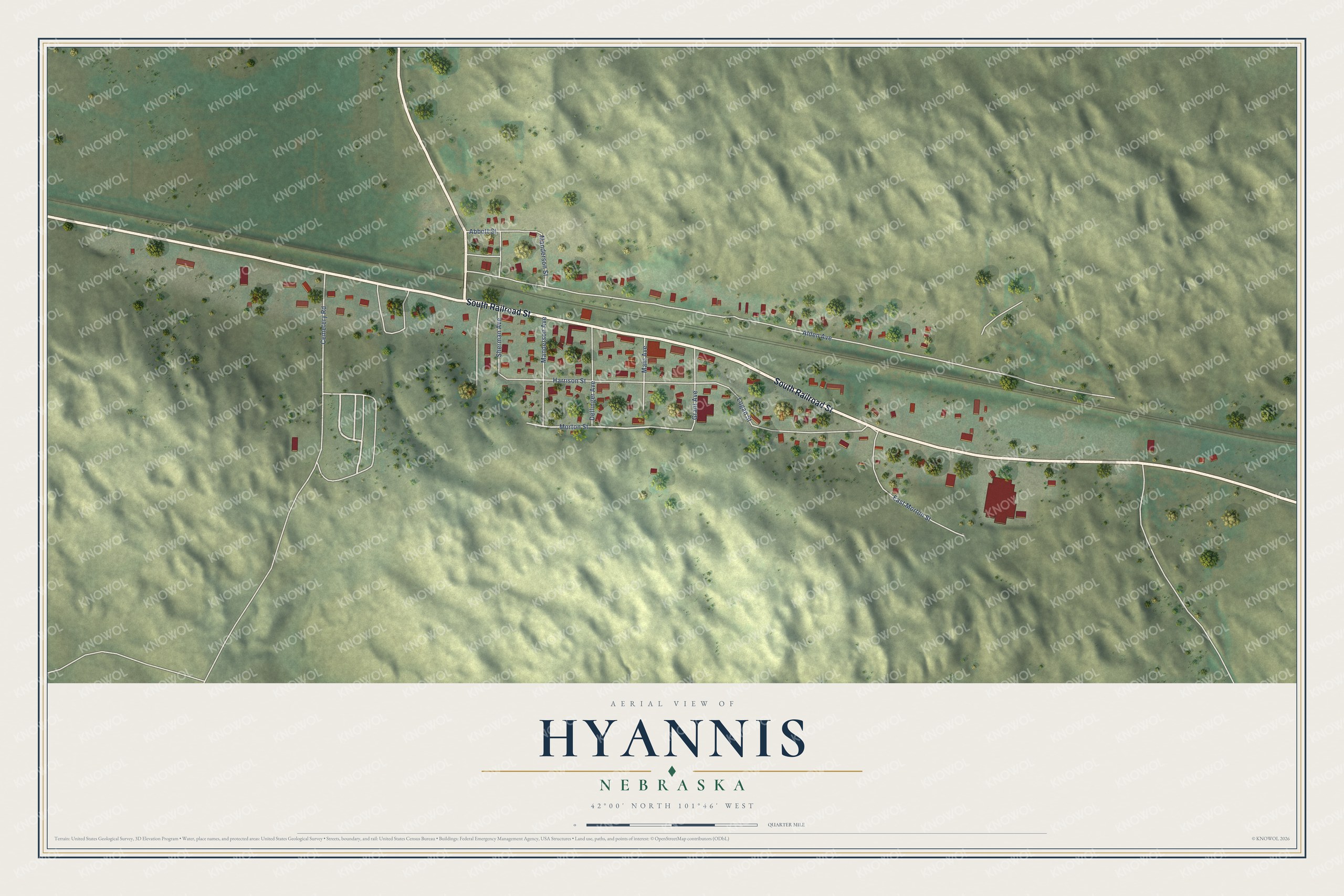 Watermarked full-map preview of Hyannis, Nebraska