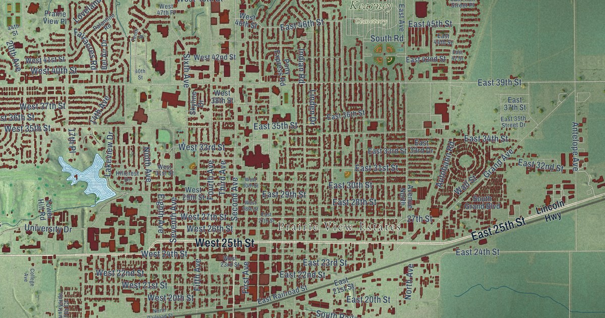 Map of Kearney, Nebraska in 2026