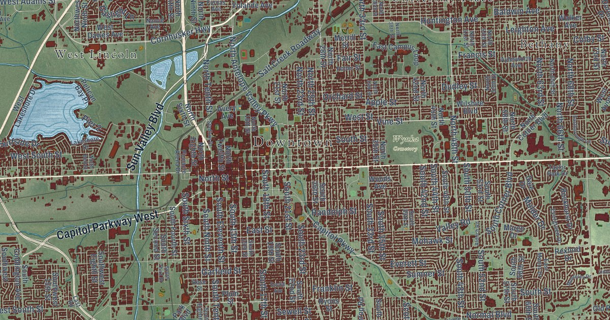 Map of Lincoln, Nebraska in 2026