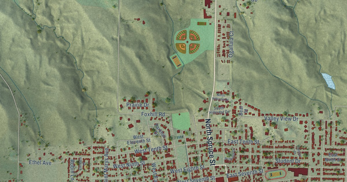Map of Ogallala, Nebraska in 2026