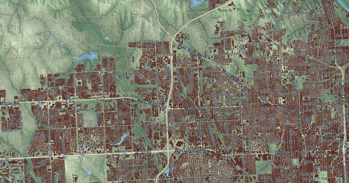 Map of Omaha, Nebraska in 2026