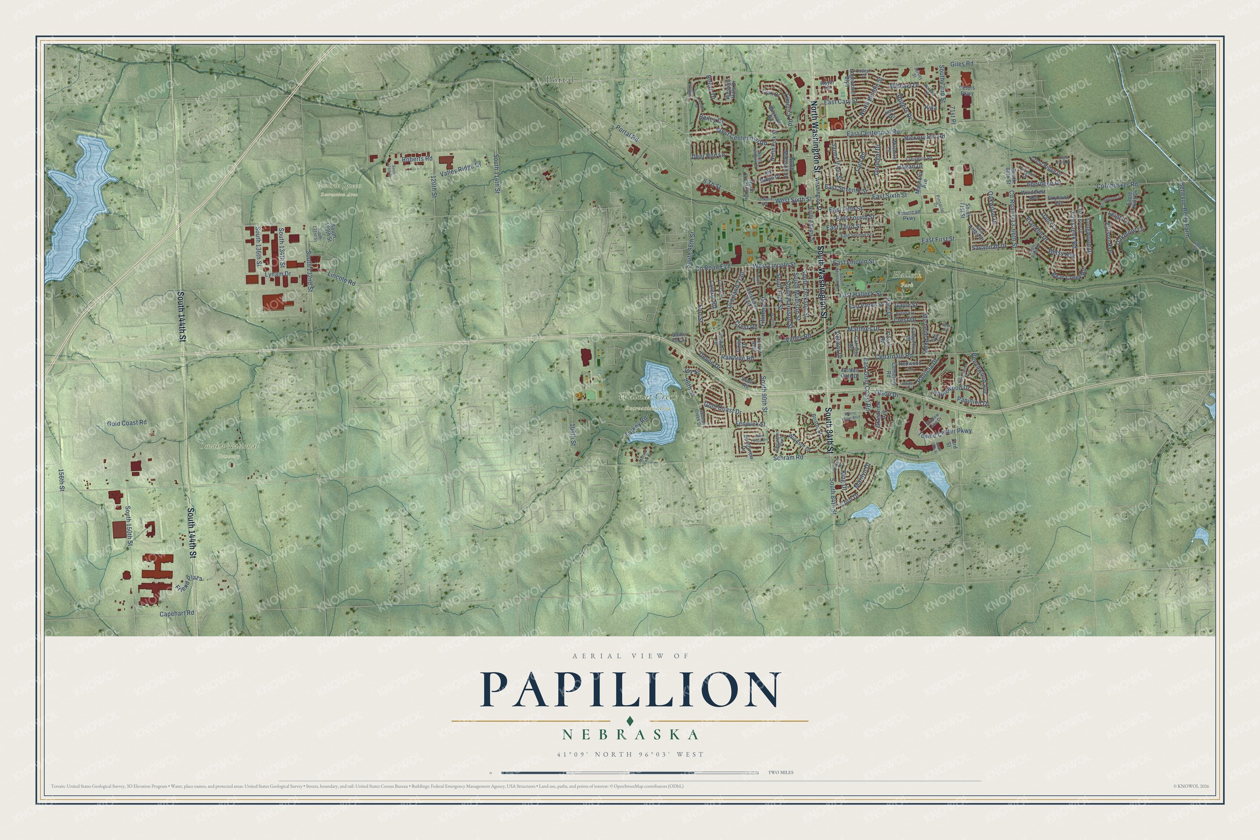 Watermarked full-map preview of Papillion, Nebraska