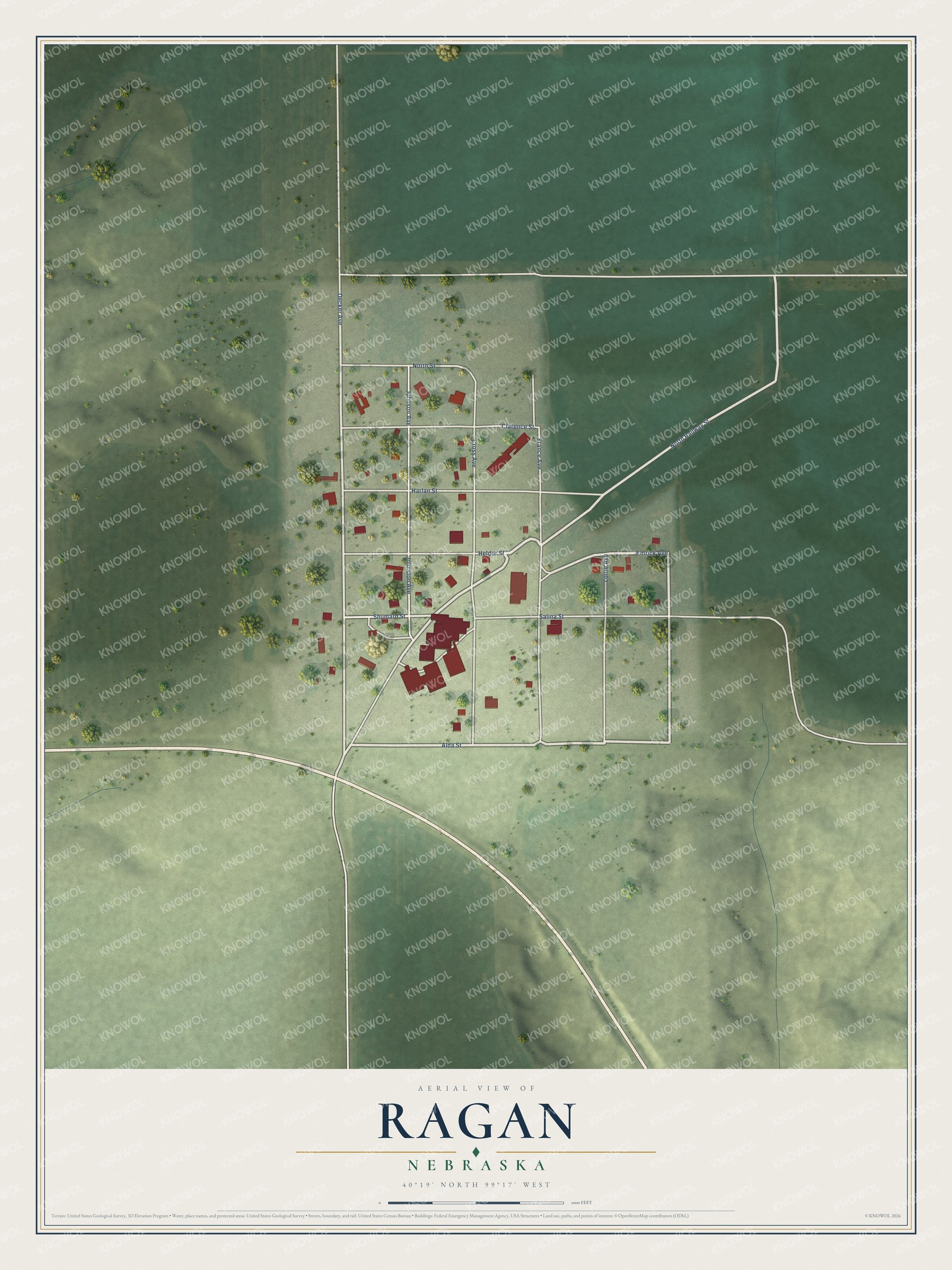 Watermarked full-map preview of Ragan, Nebraska