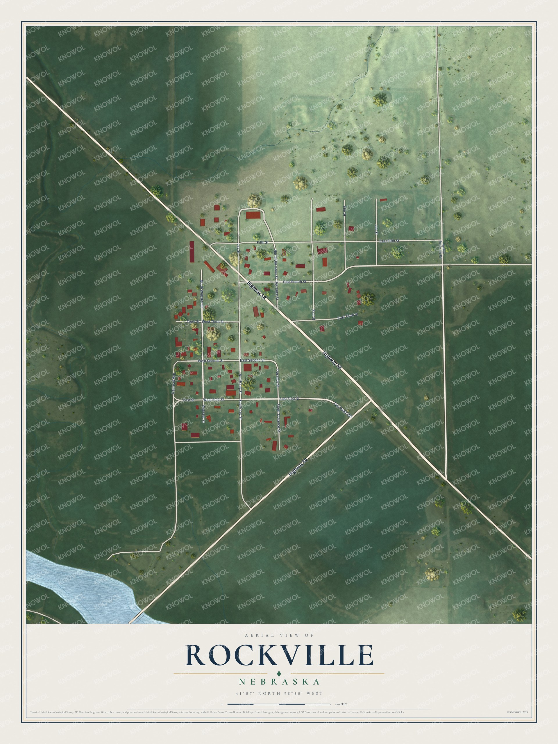 Watermarked full-map preview of Rockville, Nebraska