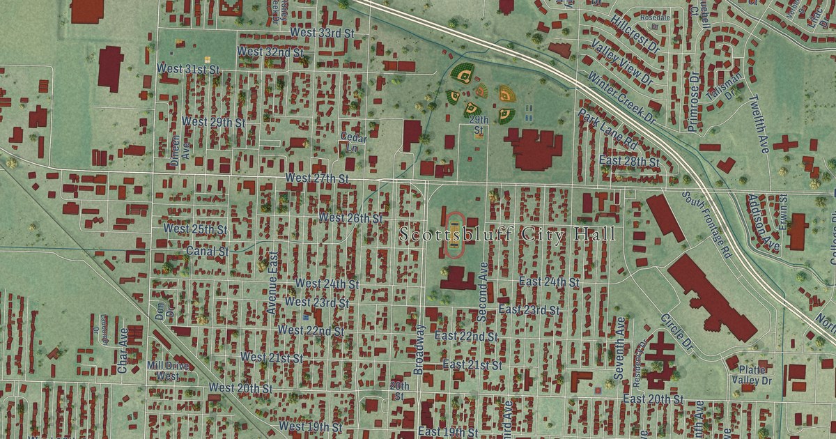 Map of Scottsbluff, Nebraska in 2026