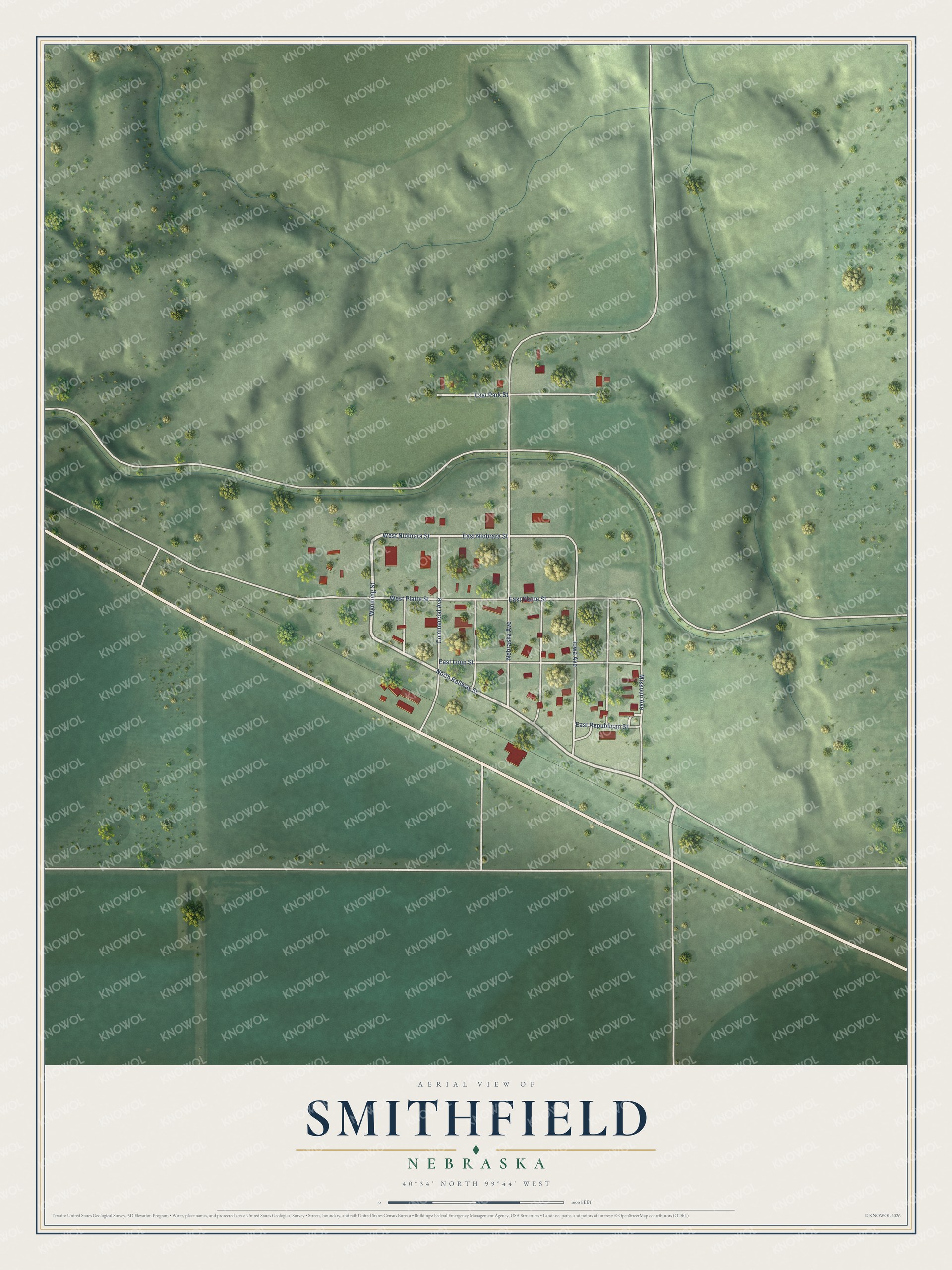 Watermarked full-map preview of Smithfield, Nebraska