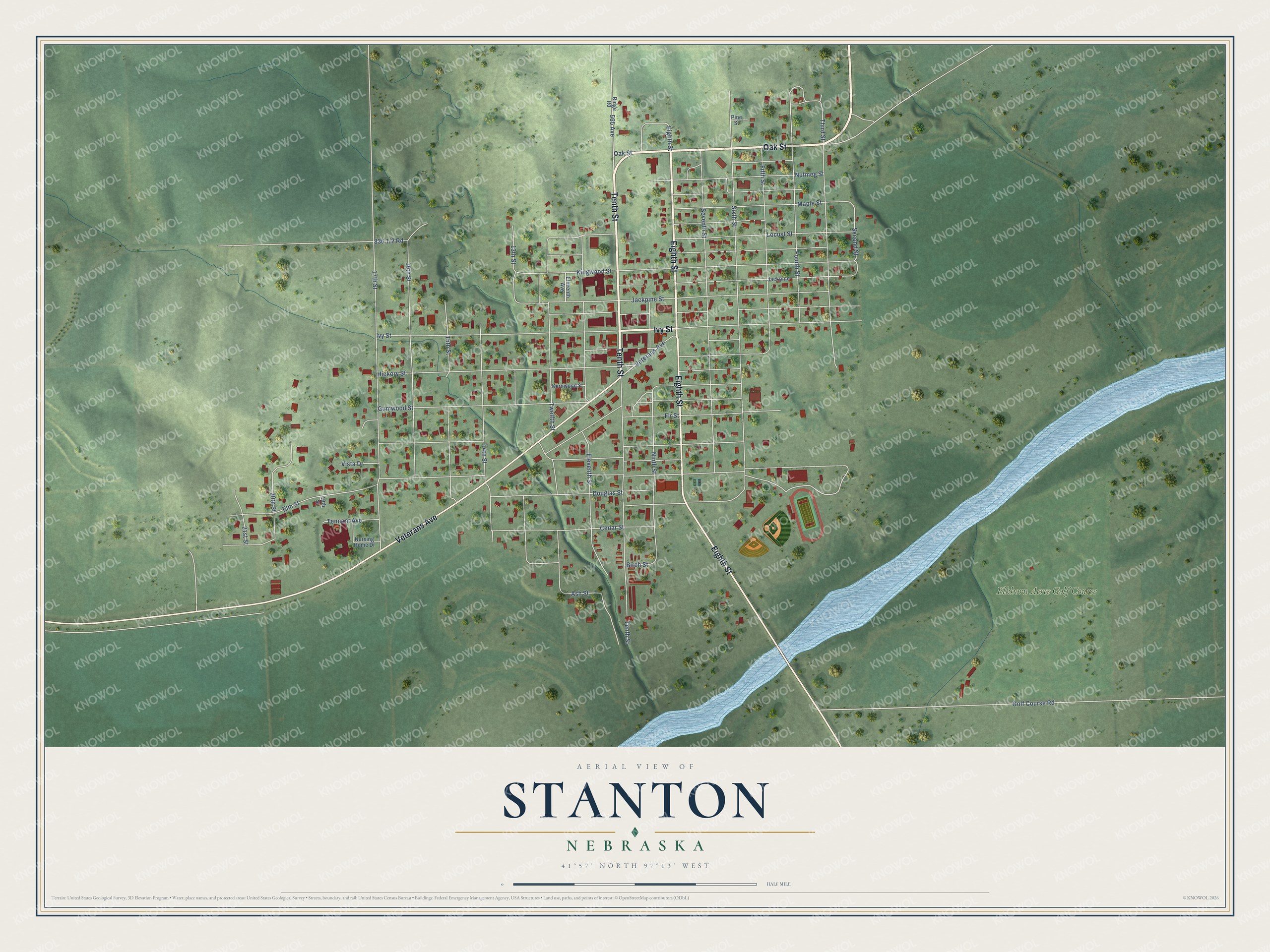 Watermarked full-map preview of Stanton, Nebraska