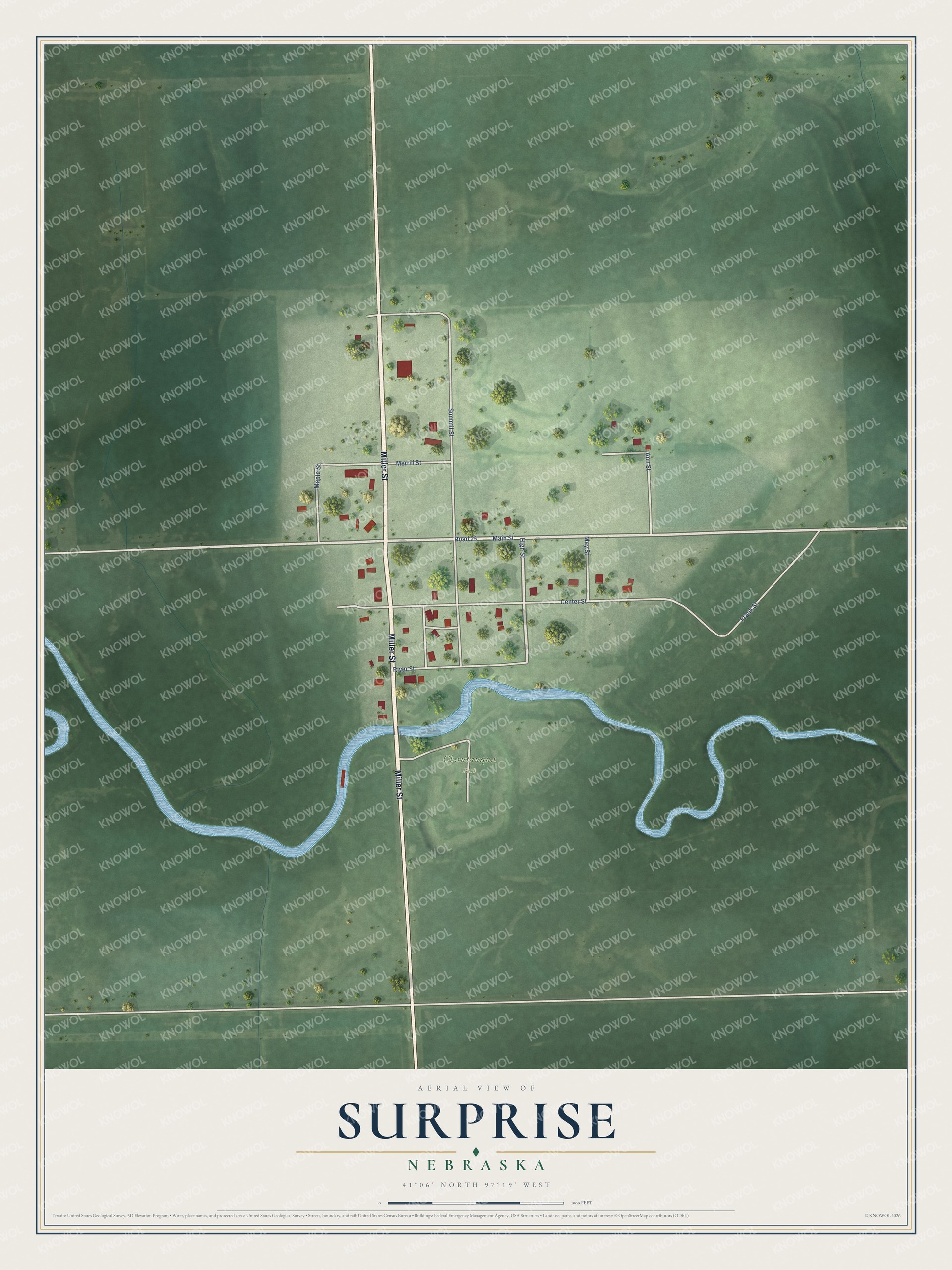 Watermarked full-map preview of Surprise, Nebraska