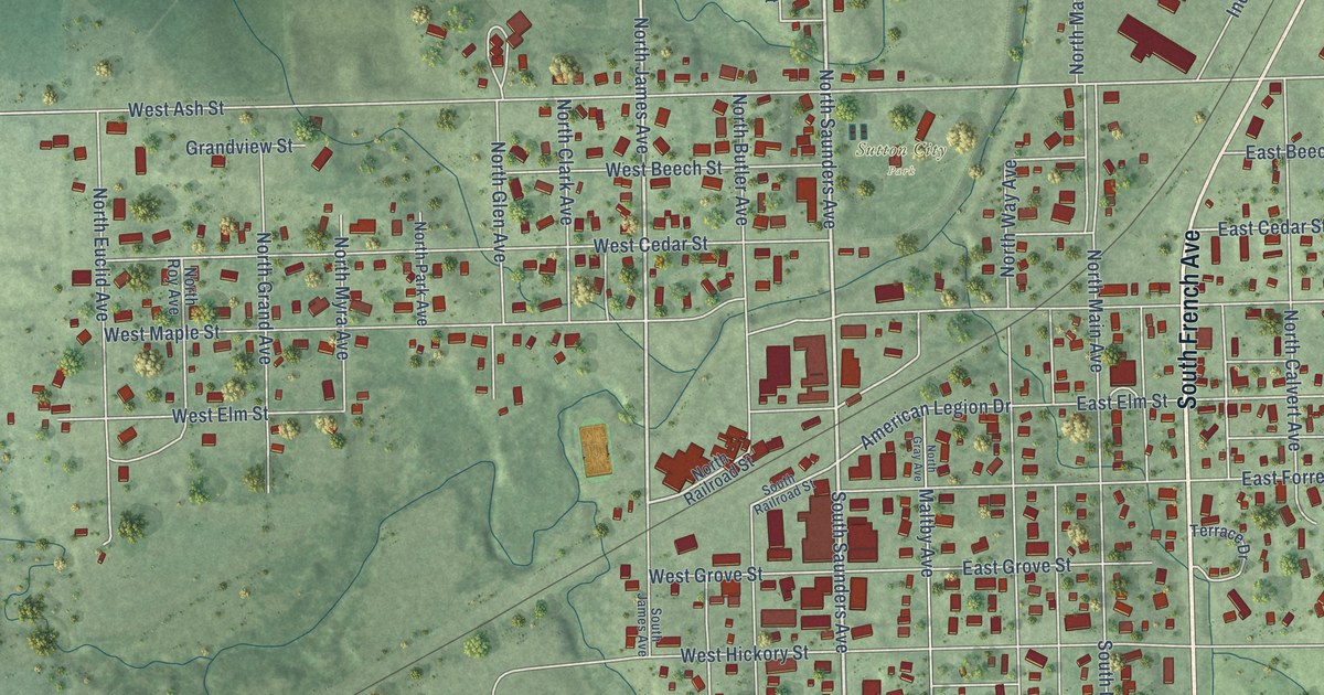 Map of Sutton, Nebraska in 2026