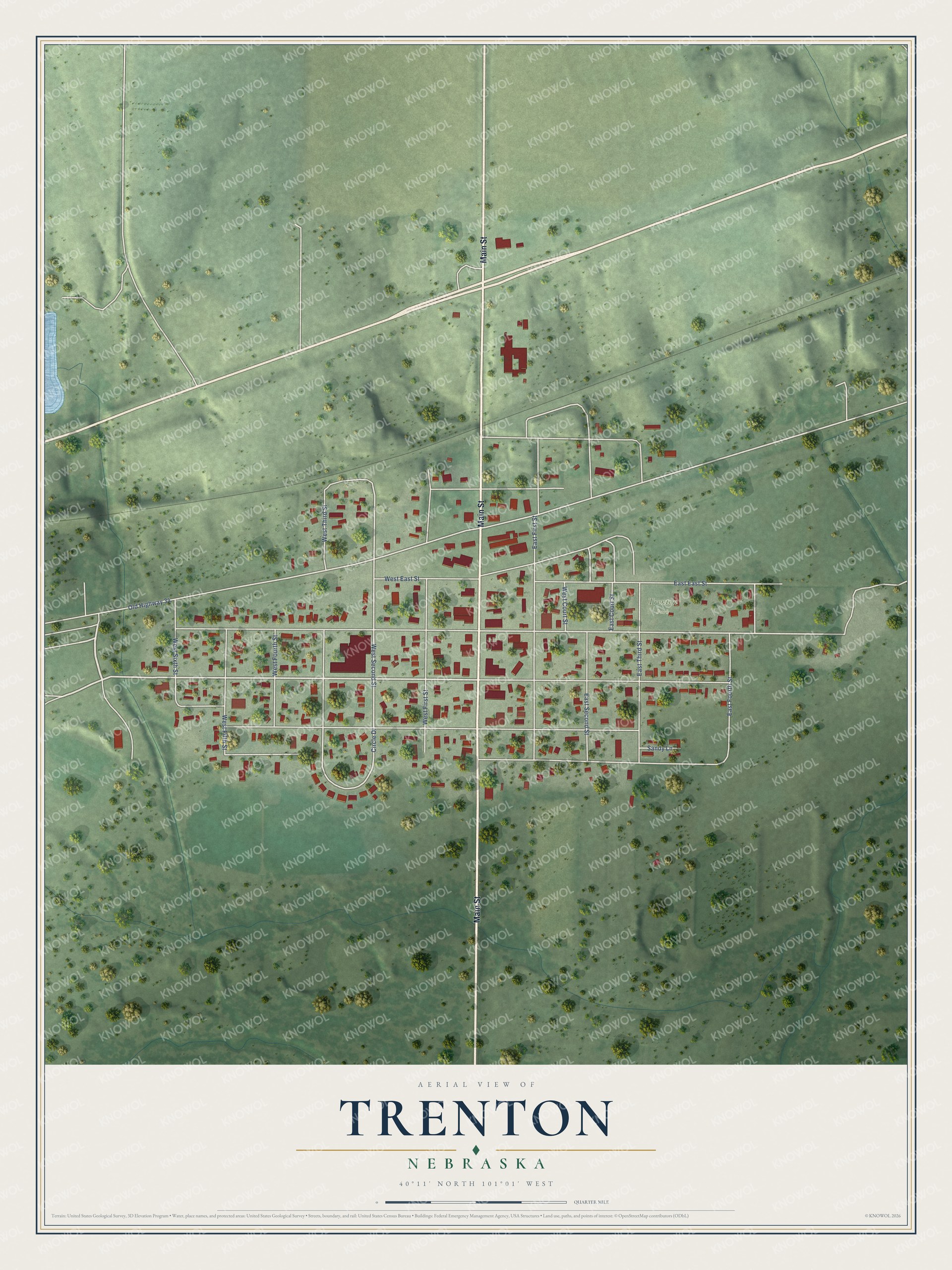 Watermarked full-map preview of Trenton, Nebraska