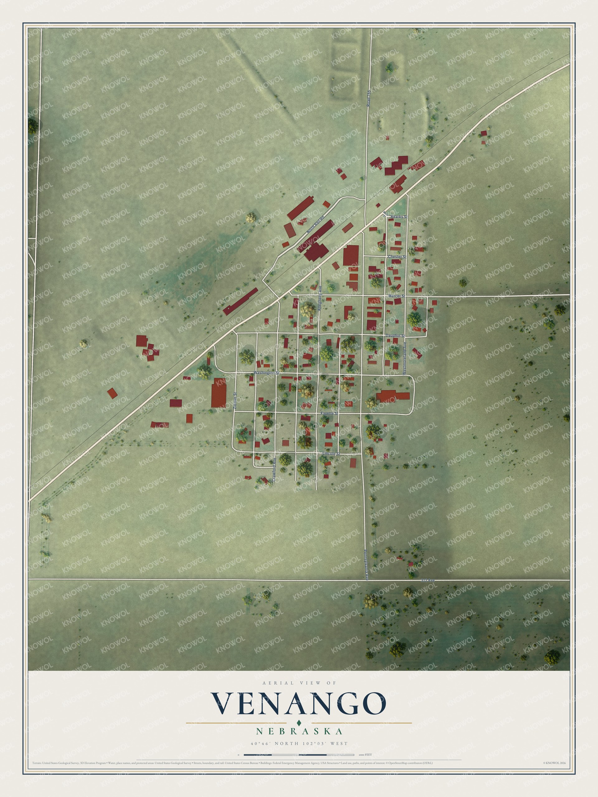 Watermarked full-map preview of Venango, Nebraska