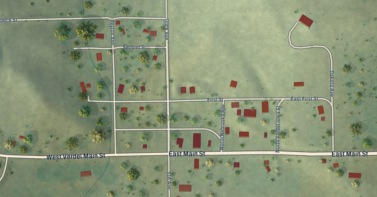 Map of Verdel, Nebraska in 2026