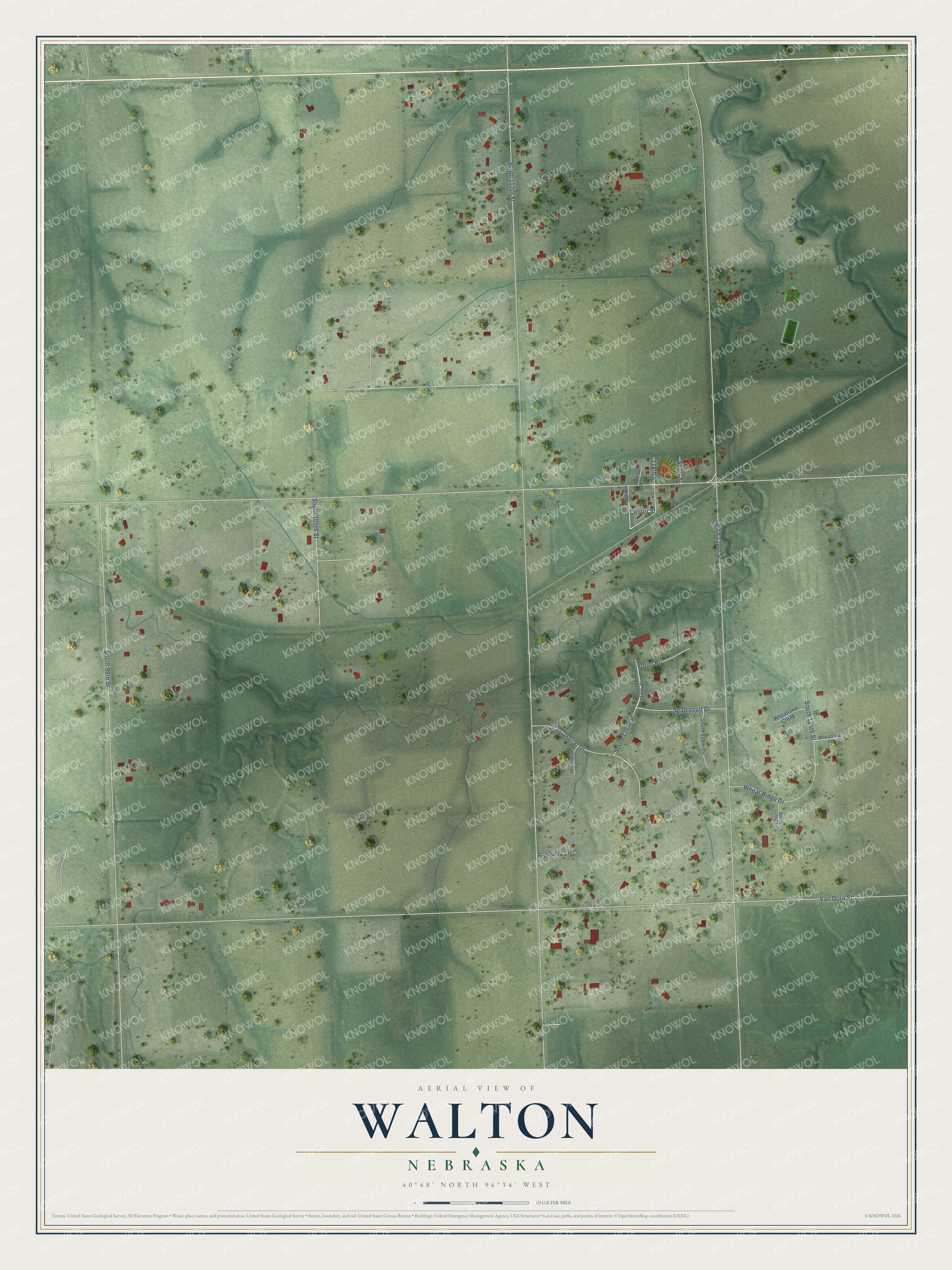 Watermarked full-map preview of Walton, Nebraska