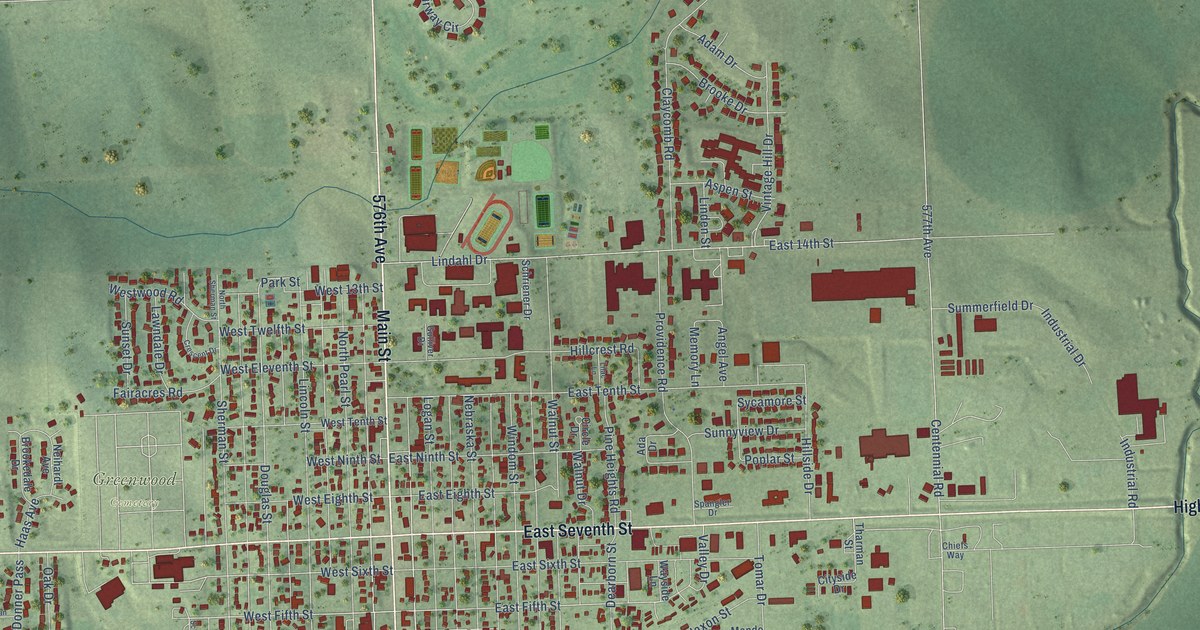 Map of Wayne, Nebraska in 2026