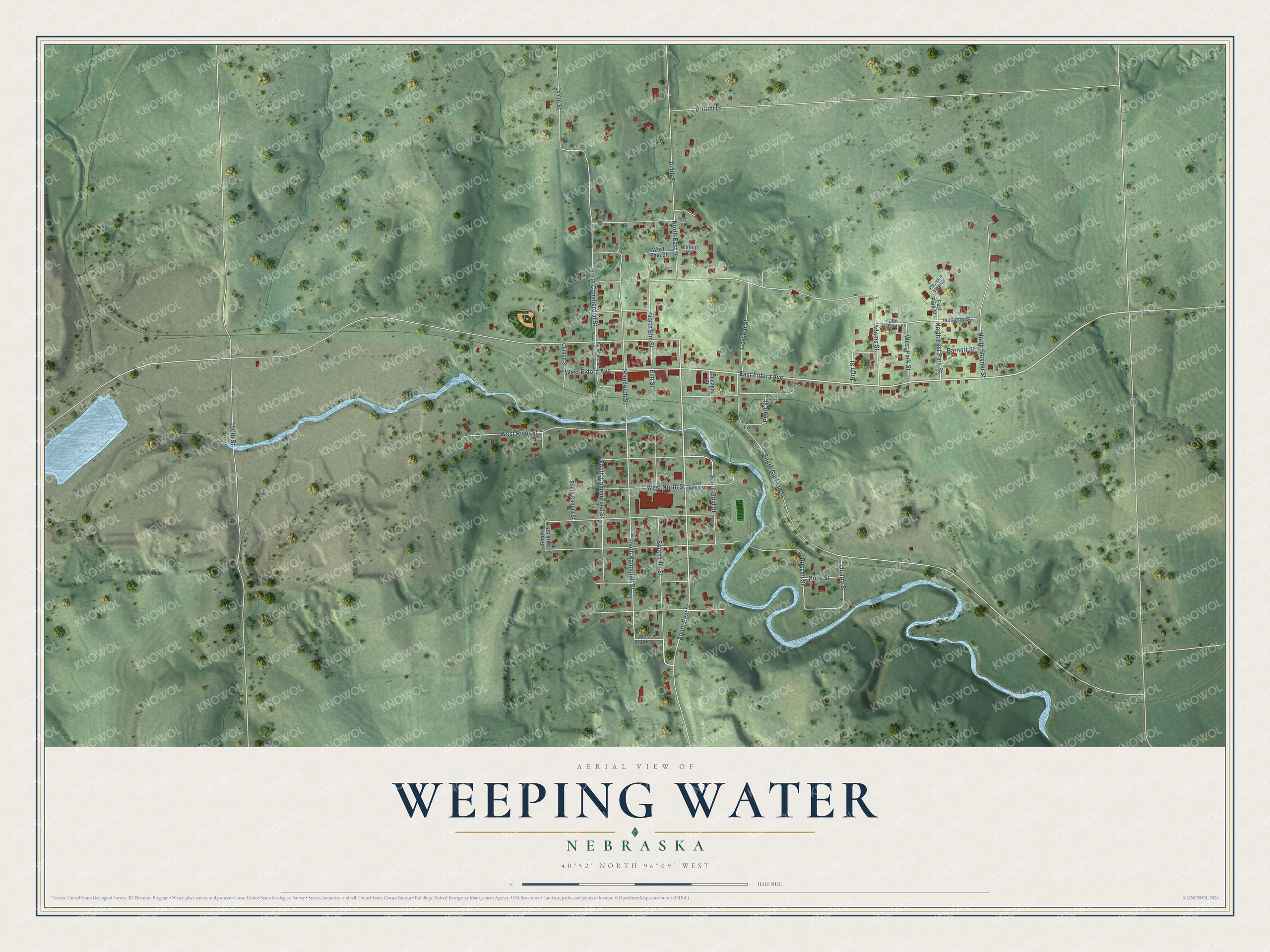 Watermarked full-map preview of Weeping Water, Nebraska