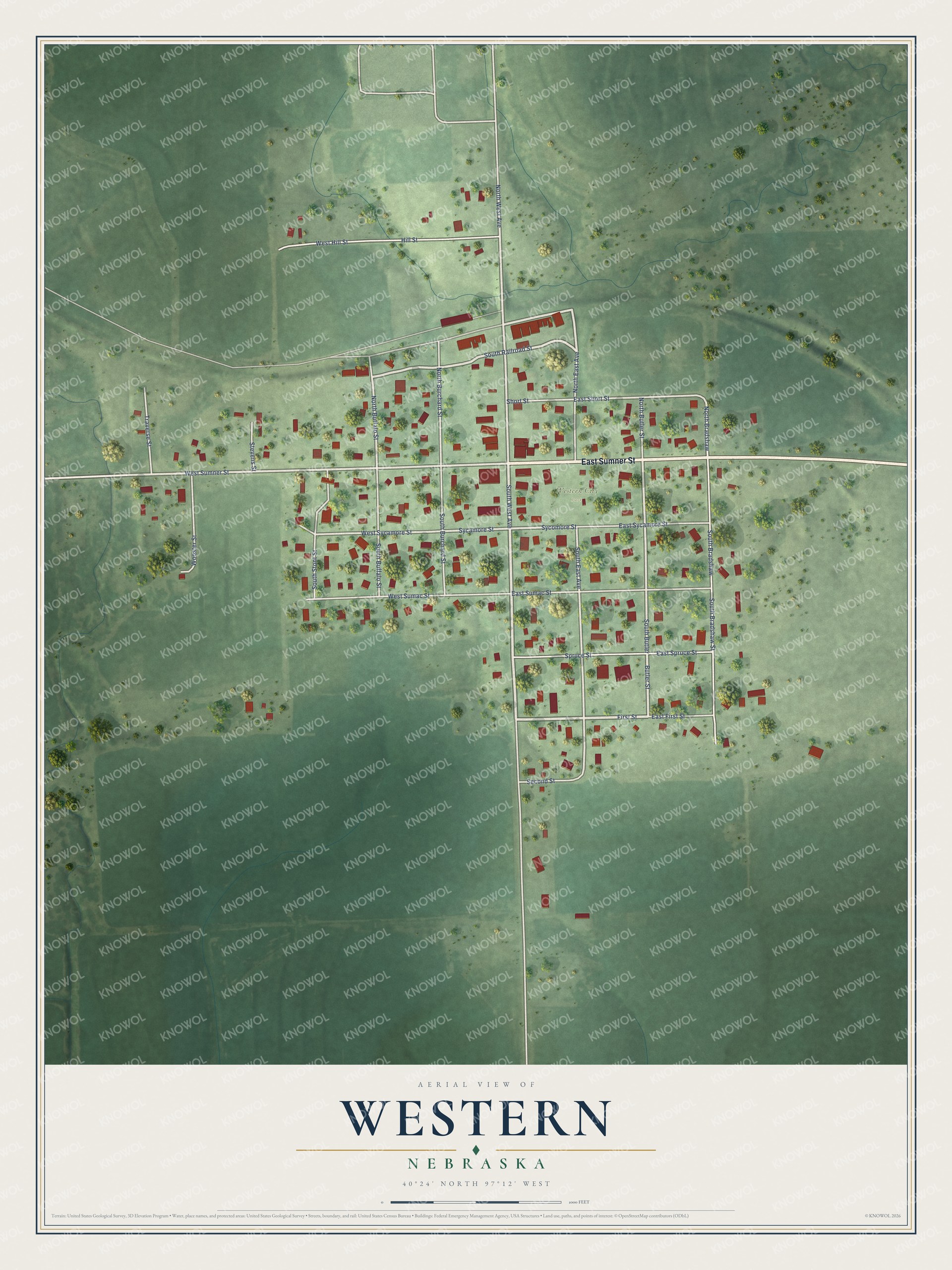 Watermarked full-map preview of Western, Nebraska
