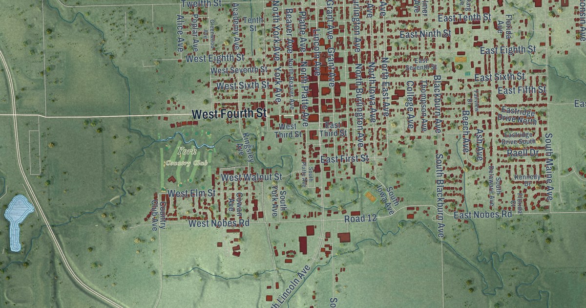 Map of York, Nebraska in 2026