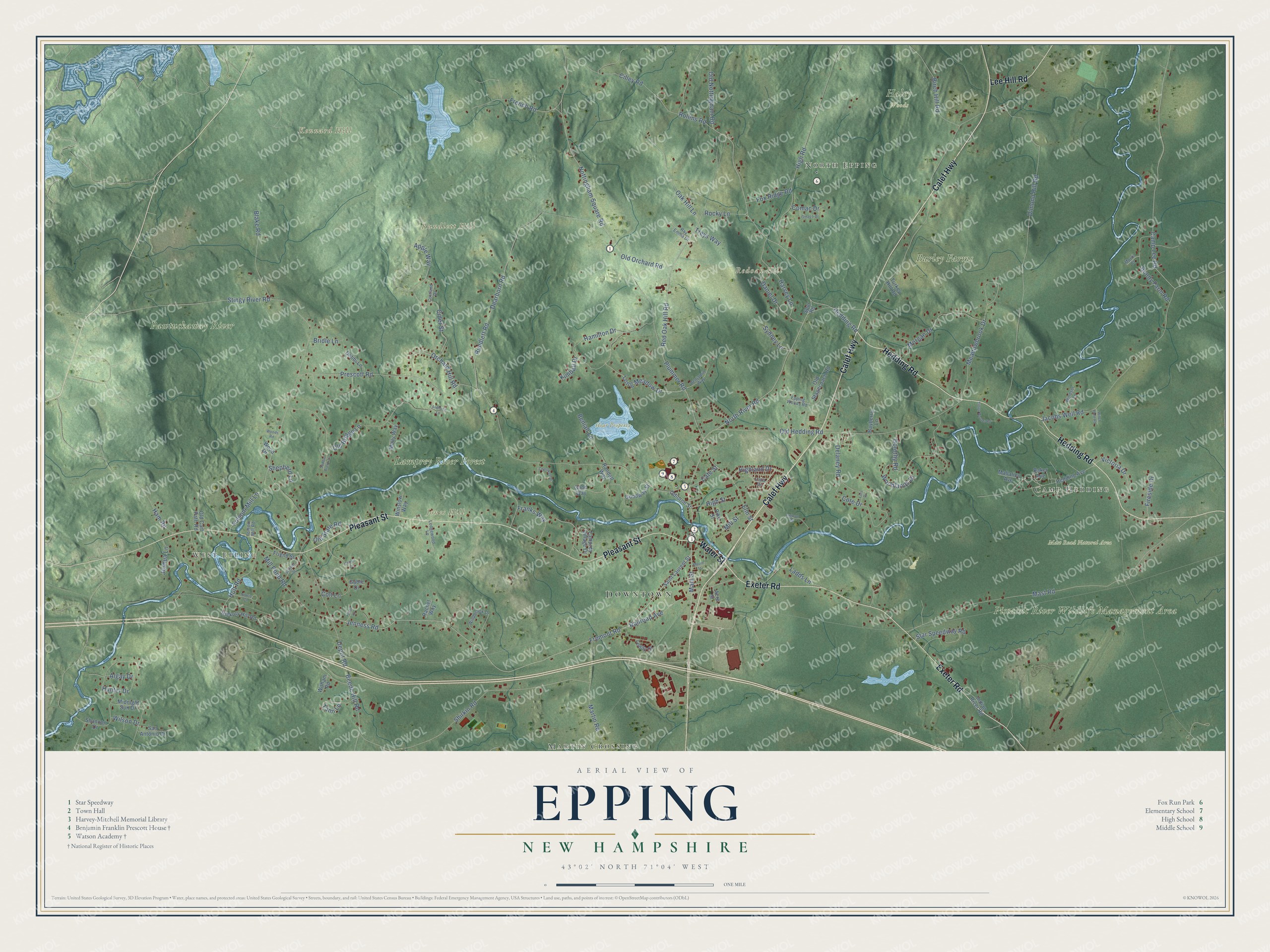 Watermarked full-map preview of Epping, New Hampshire
