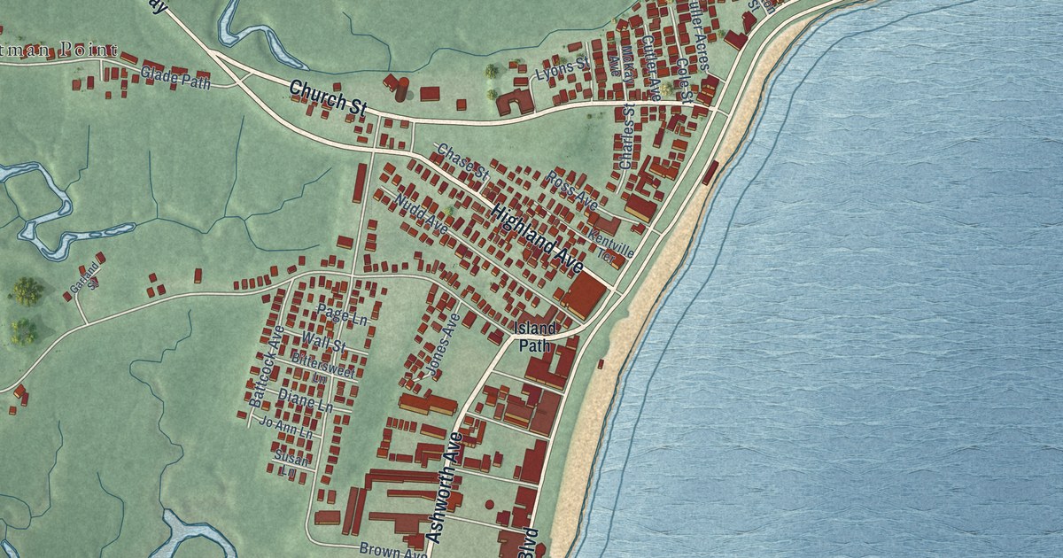 Detailed Map of Hampton Beach, New Hampshire