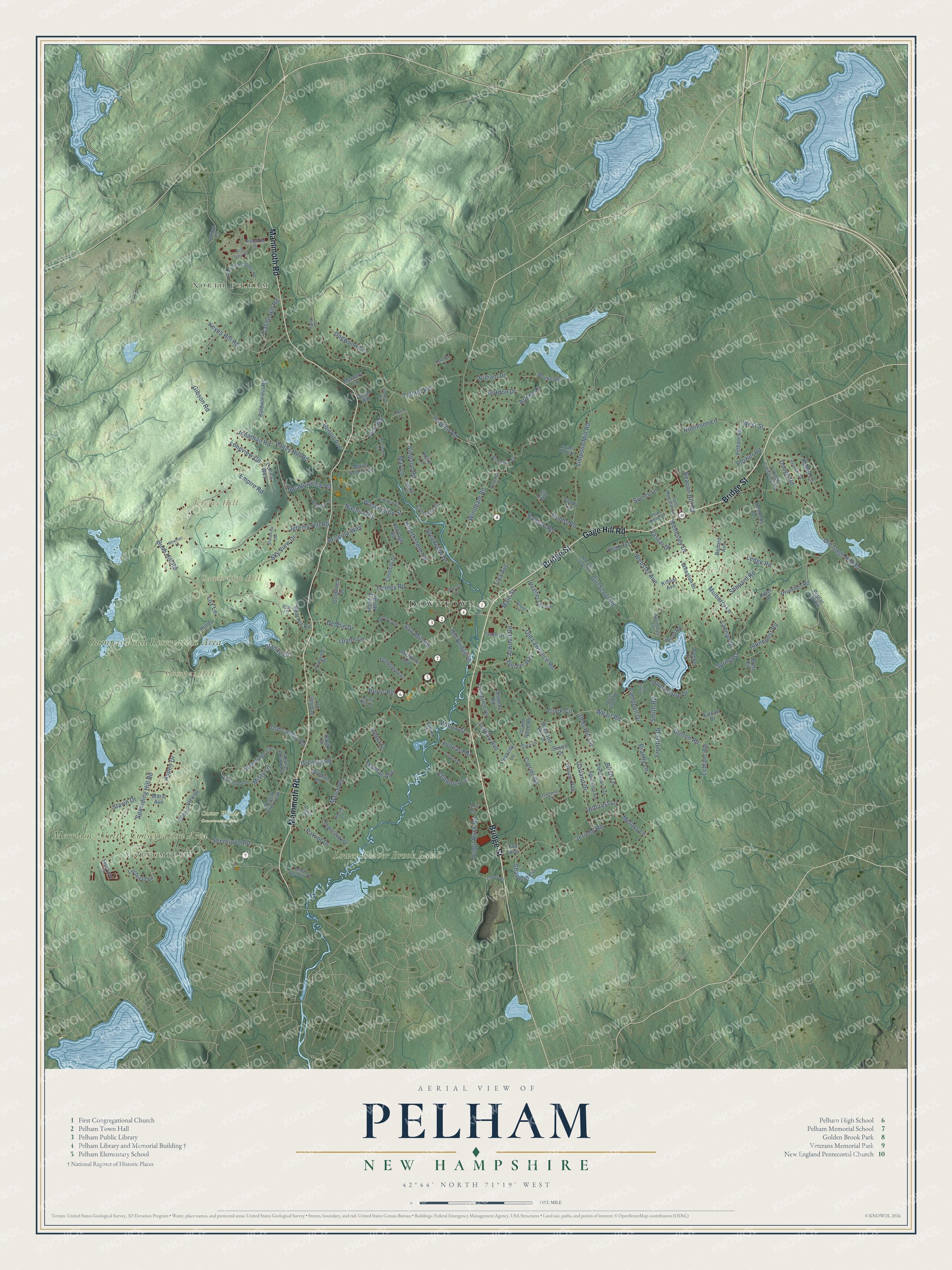 Watermarked full-map preview of Pelham, New Hampshire