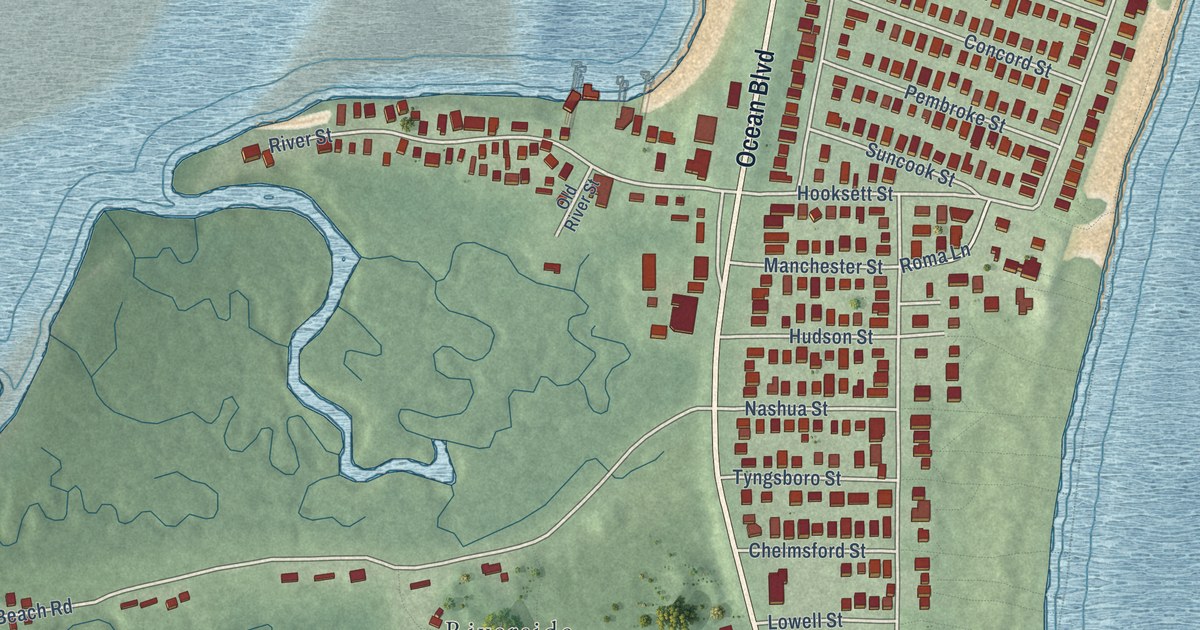 Detailed Map of Seabrook Beach, New Hampshire