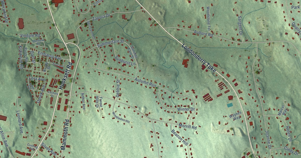 Detailed Map of South Hooksett, New Hampshire