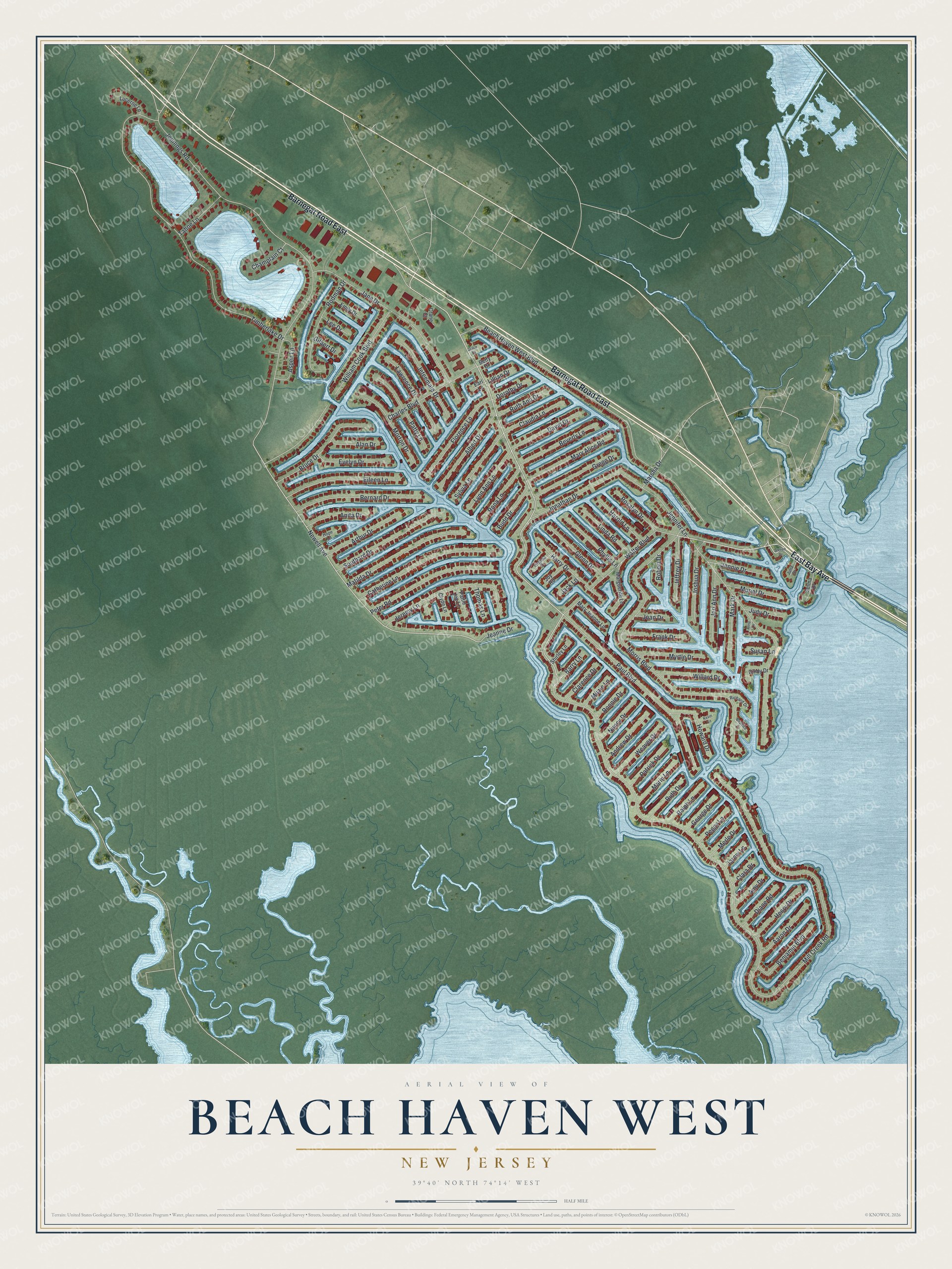 Watermarked full-map preview of Beach Haven West, New Jersey