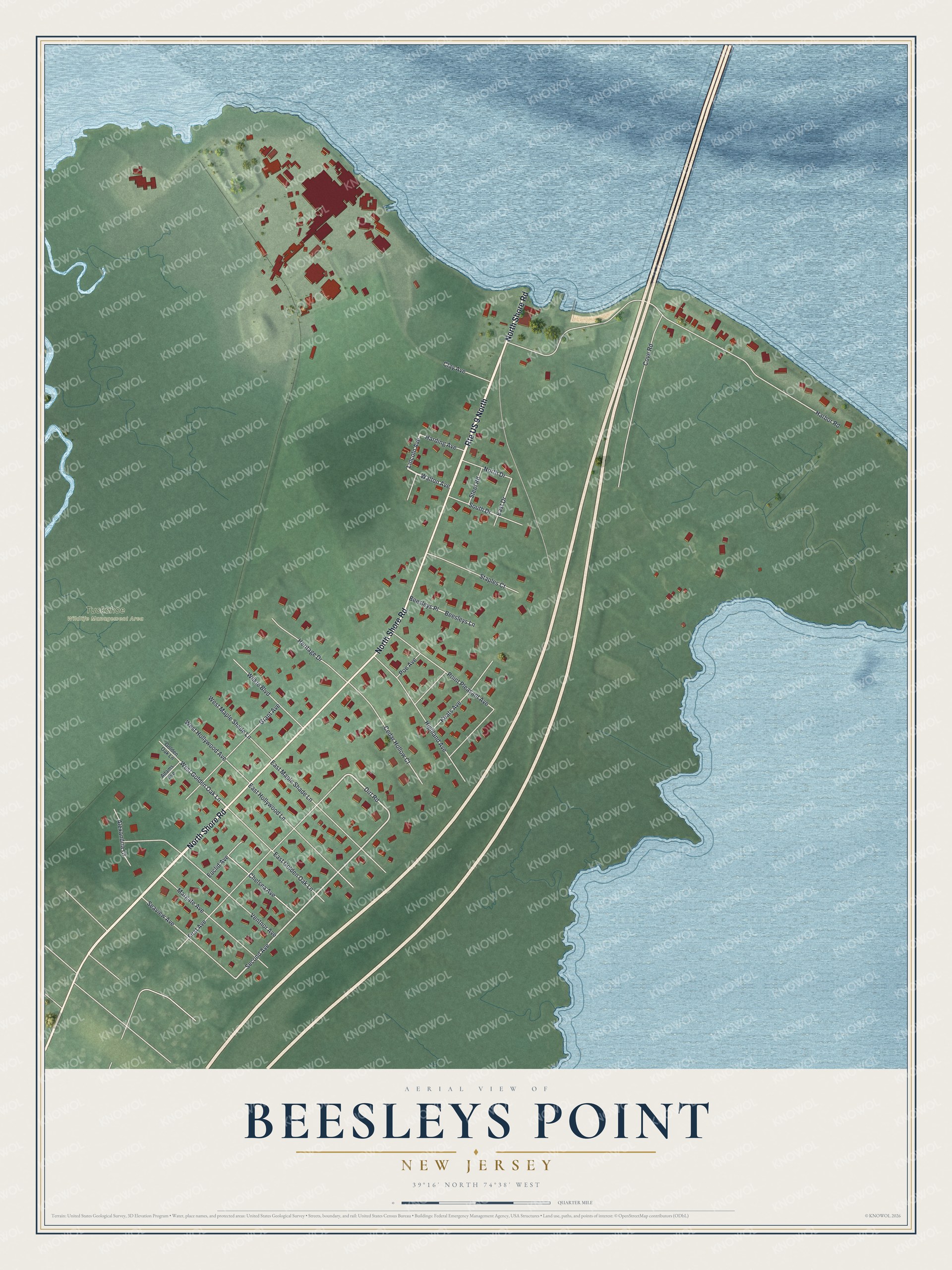Watermarked full-map preview of Beesleys Point, New Jersey
