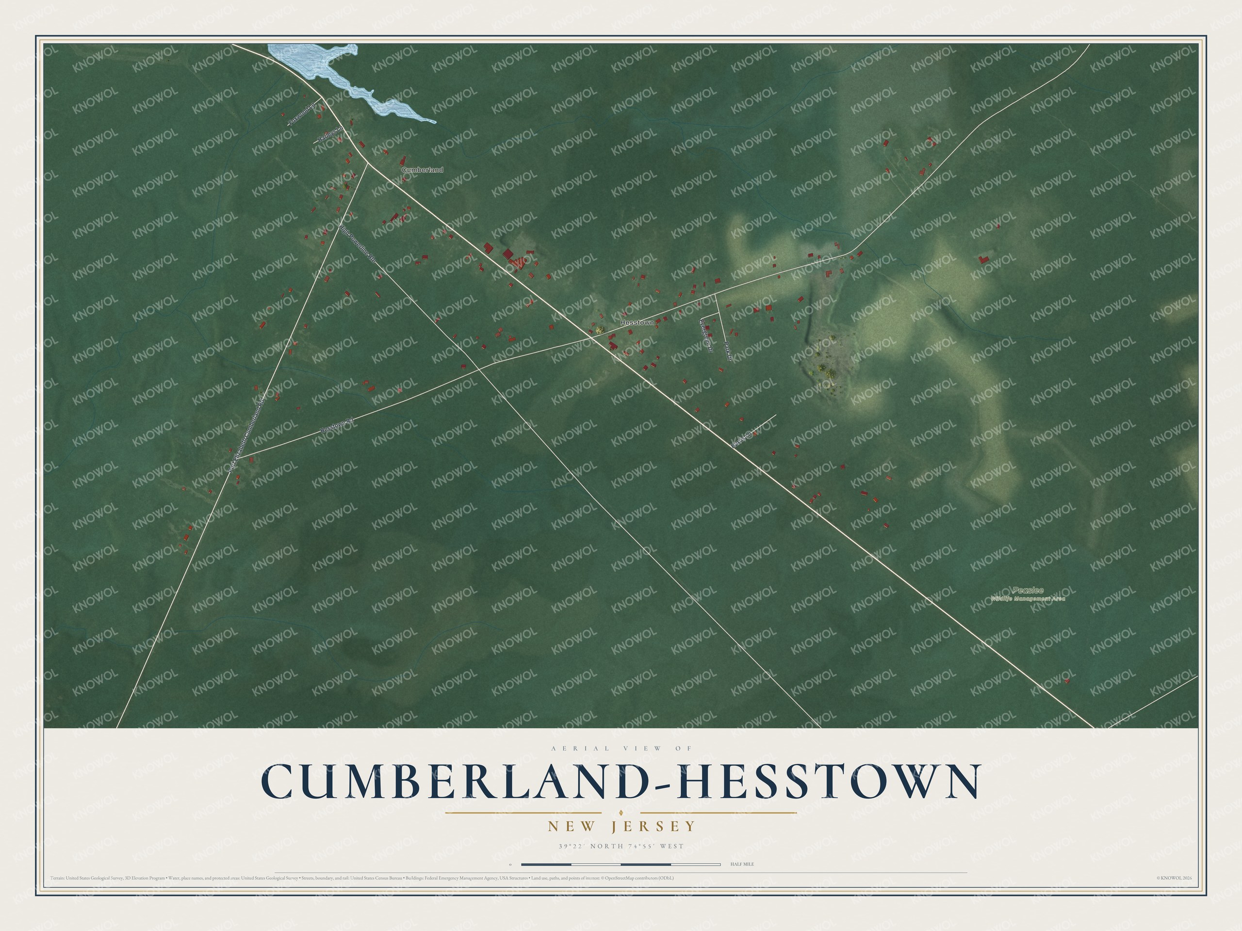 Watermarked full-map preview of Cumberland-Hesstown, New Jersey