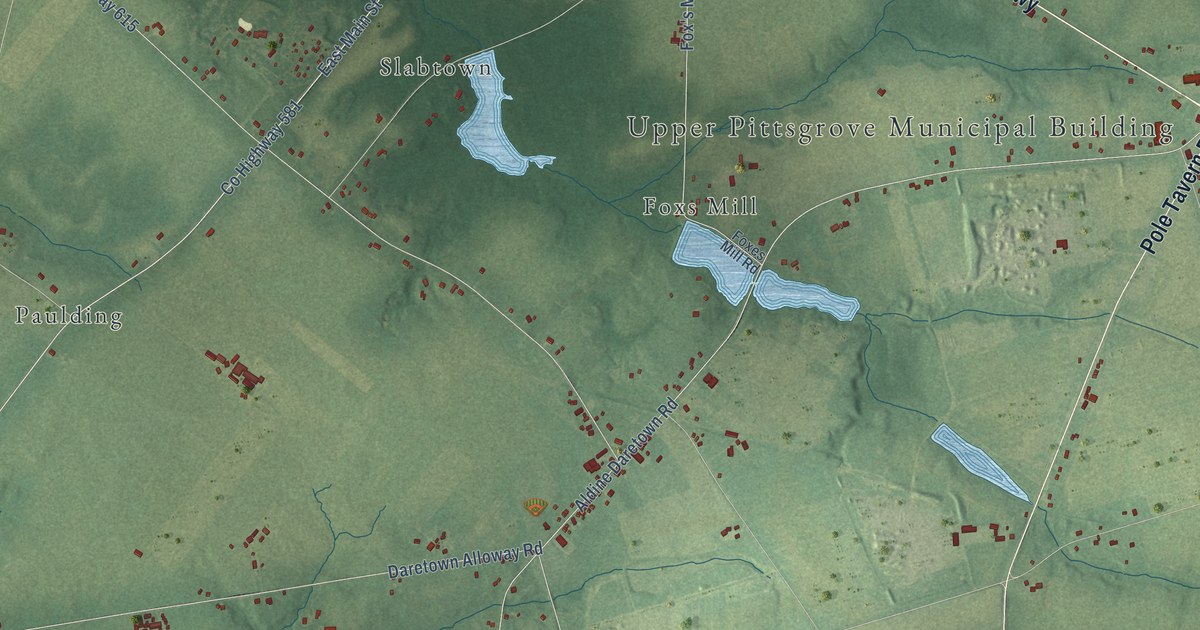 Detailed Map of Daretown, New Jersey